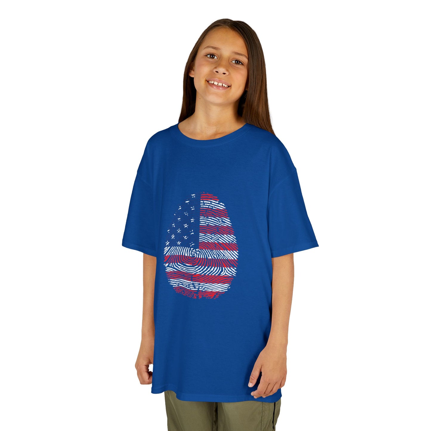USA Fingerprint flag Soccer World Cup Fan T-Shirt (KIDS - UNISEX)