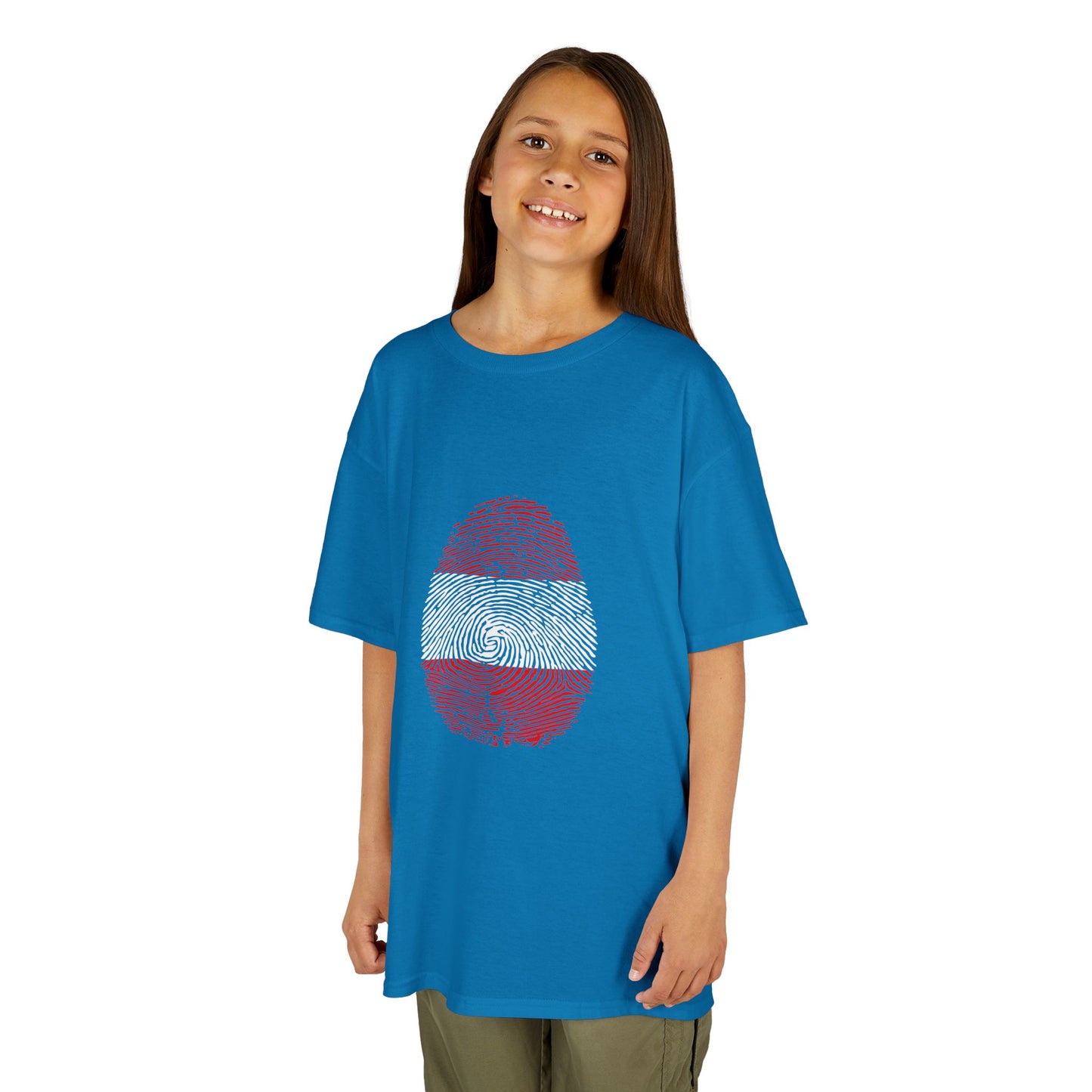 AUSTRIA Fingerprint flag Soccer World Cup Fan T-Shirt (KIDS - UNISEX)
