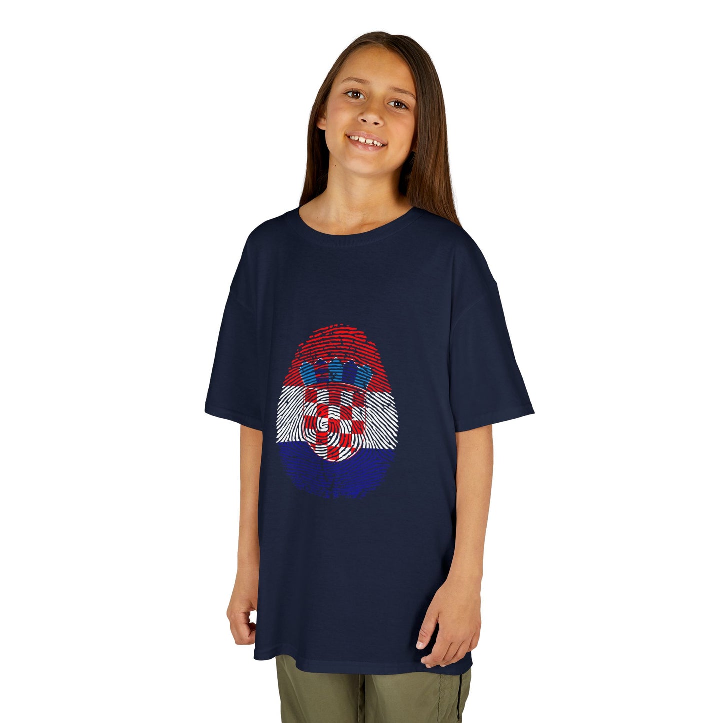 CROATIA Fingerprint flag Soccer World Cup Fan T-Shirt (KIDS - UNISEX)