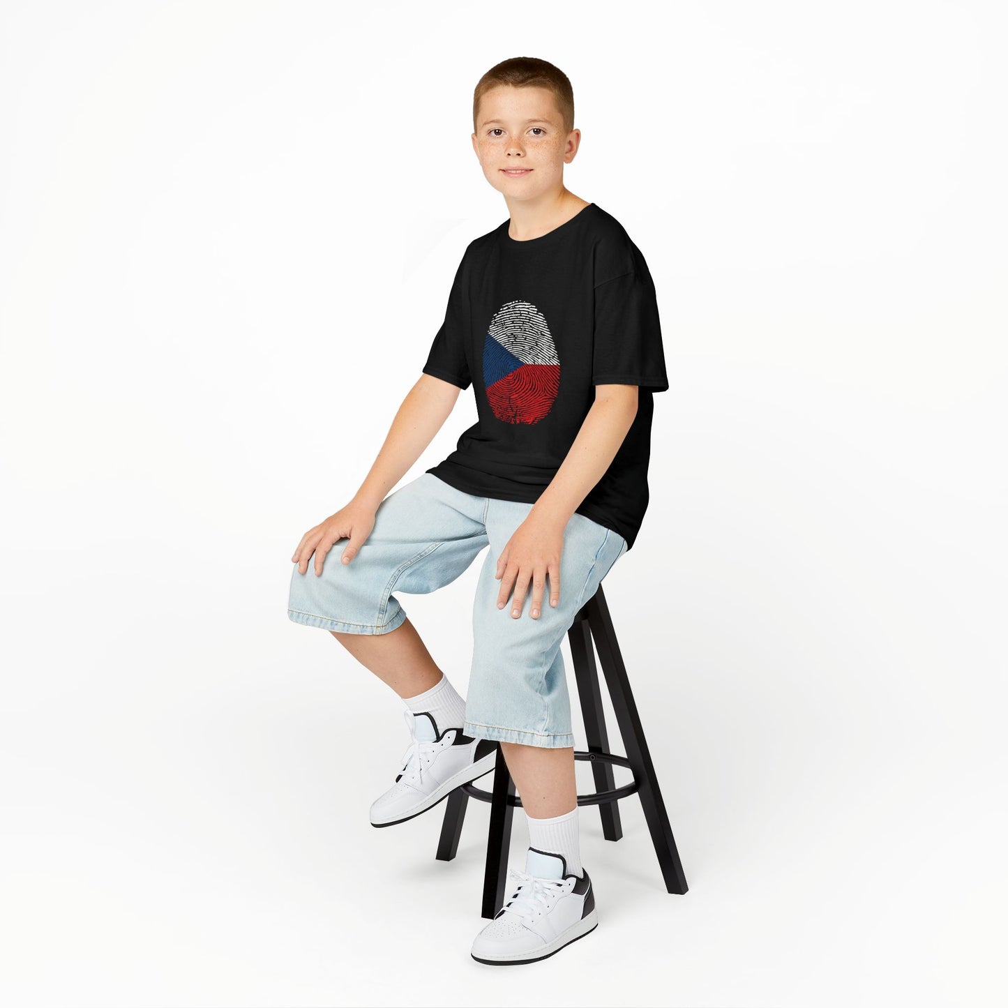 CZECHIA Fingerprint flag Soccer World Cup Fan T-Shirt (KIDS - UNISEX)