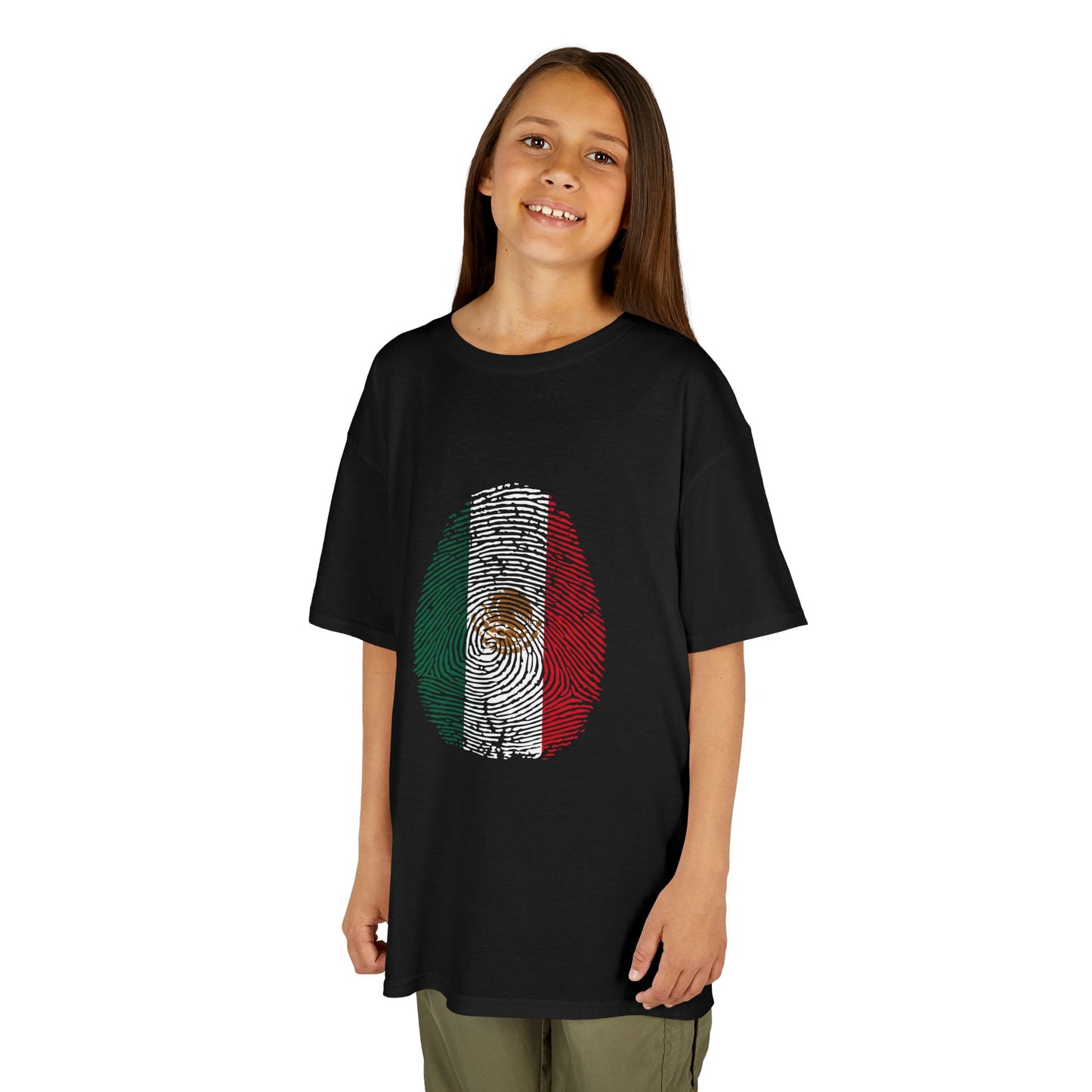 MEXICO Fingerprint flag Soccer World Cup Fan T-Shirt (KIDS - UNISEX)