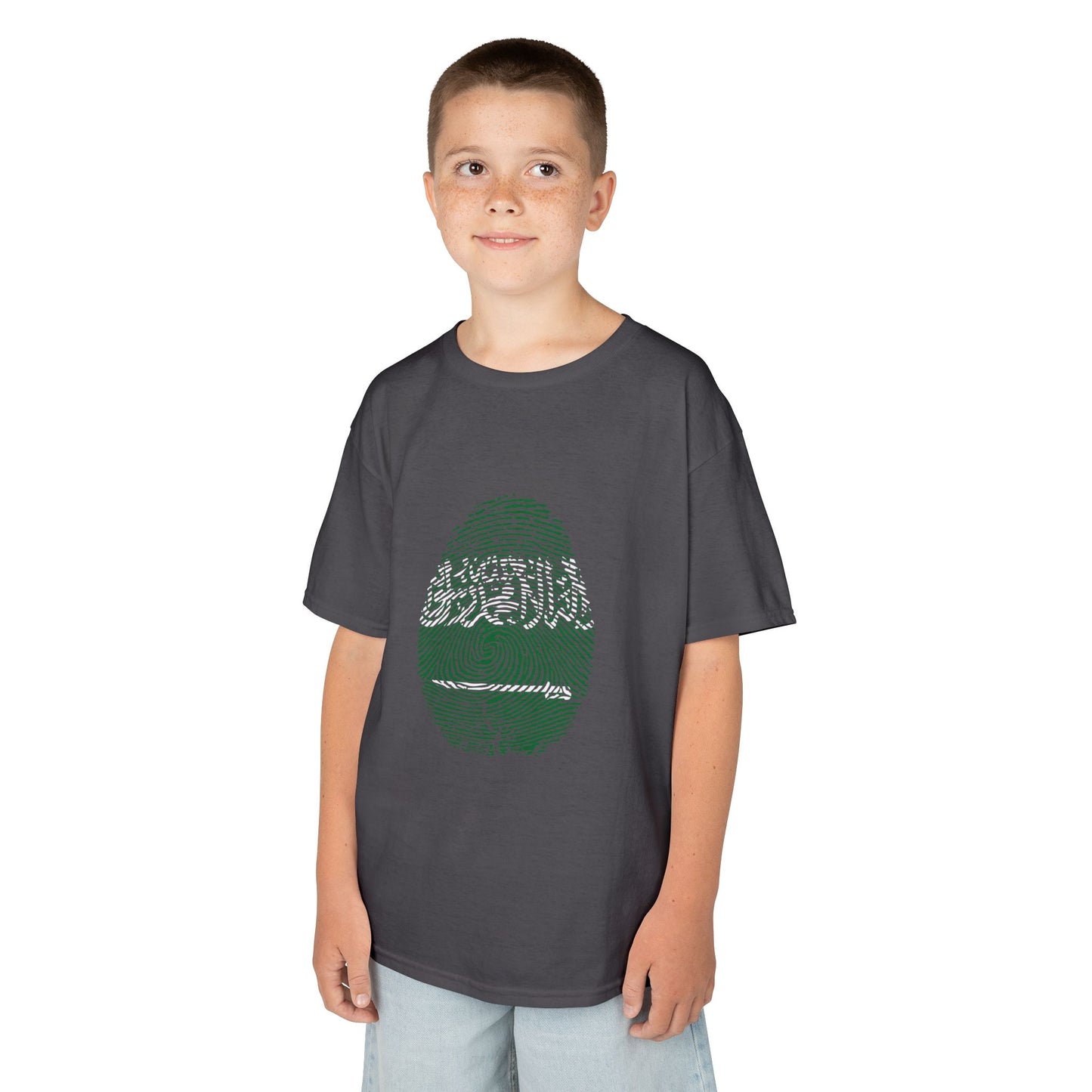 SAUDI ARABIA Fingerprint flag Soccer World Cup Fan T-Shirt (KIDS - UNISEX)