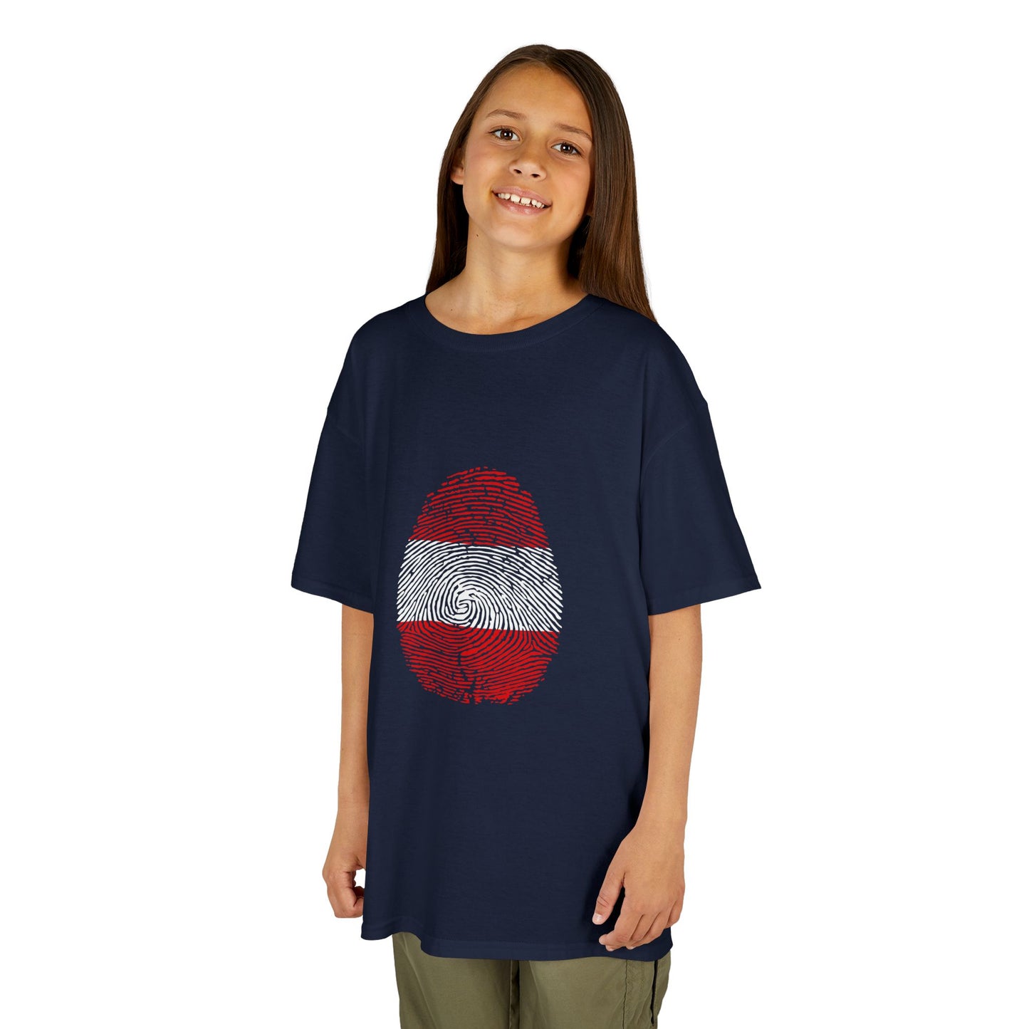 AUSTRIA Fingerprint flag Soccer World Cup Fan T-Shirt (KIDS - UNISEX)