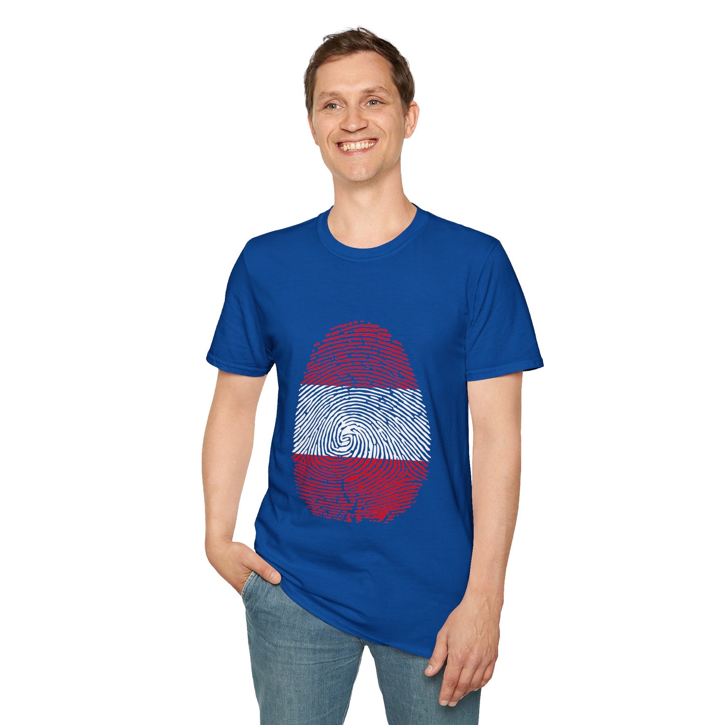 AUSTRIA Fingerprint flag Soccer World Cup Fan T-Shirt (MEN)