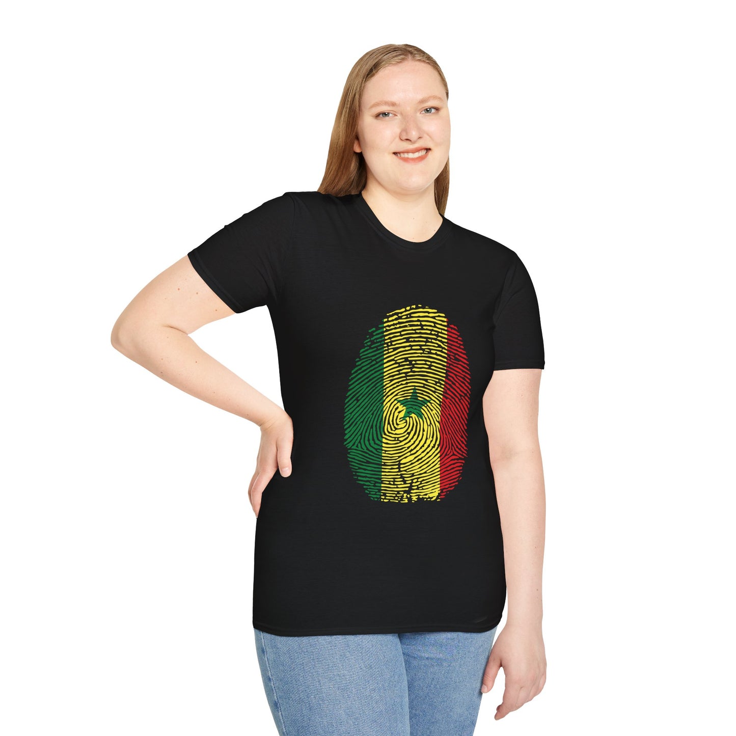 SENEGAL Fingerprint flag Soccer World Cup Fan T-Shirt (WOMEN)