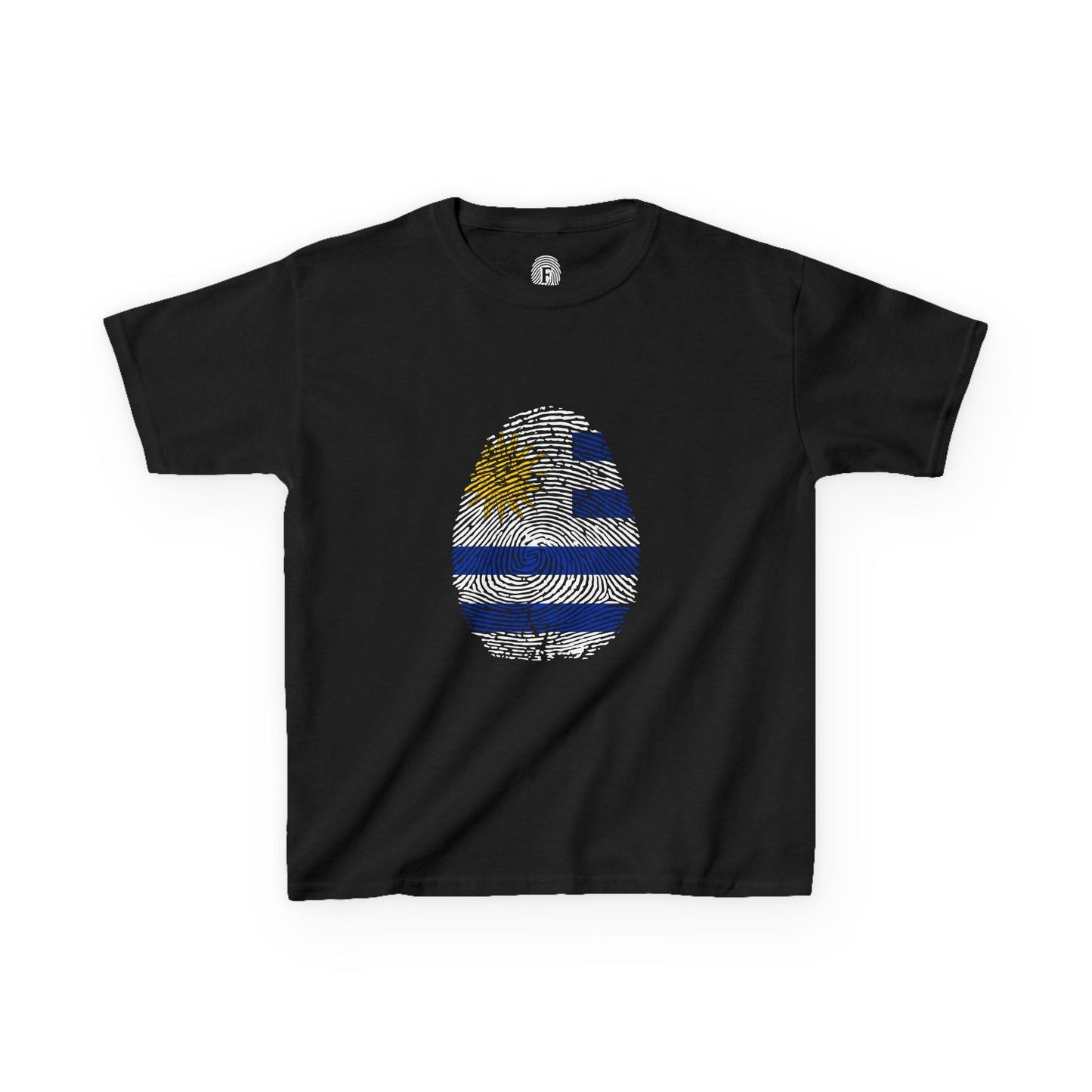 URUGUAY Fingerprint flag Soccer World Cup Fan T-Shirt (KIDS - UNISEX)
