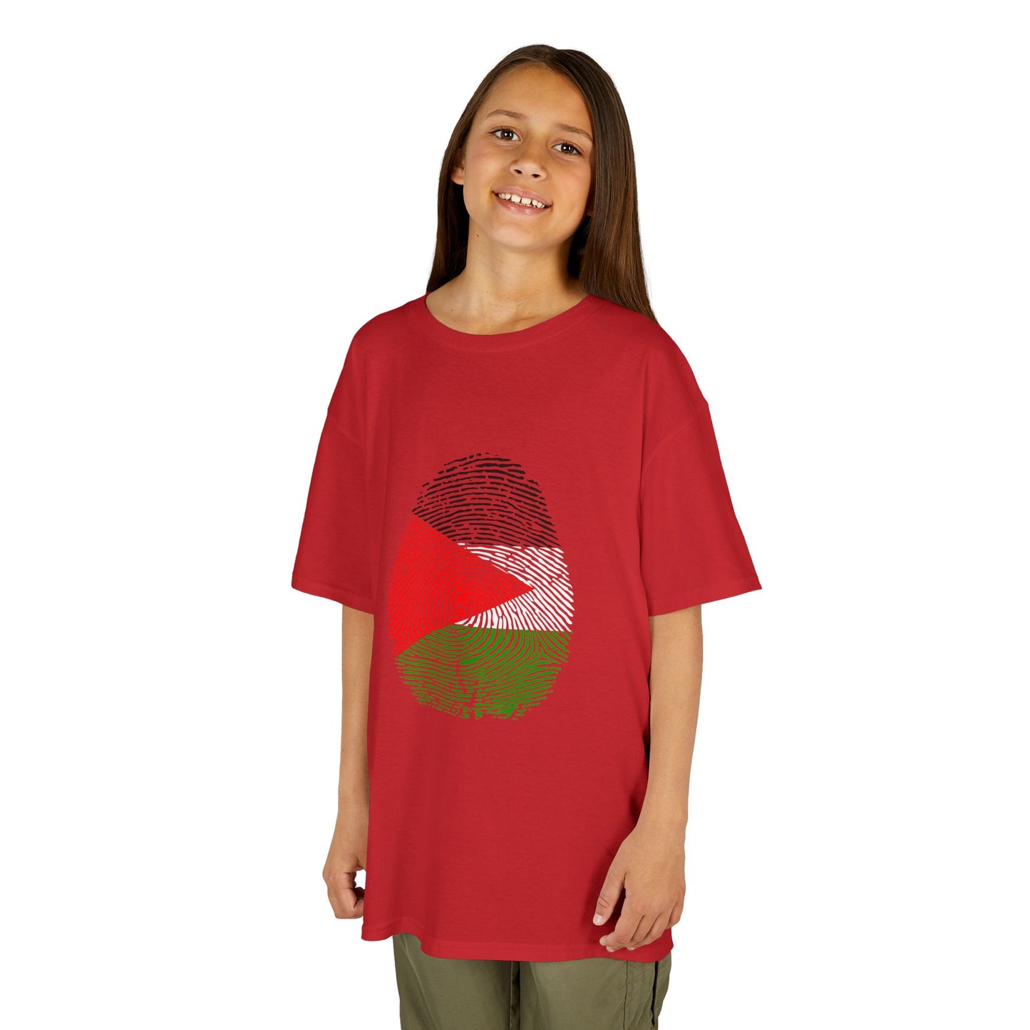 PALESTINE Fingerprint flag Soccer World Cup Fan T-Shirt (KIDS - UNISEX)