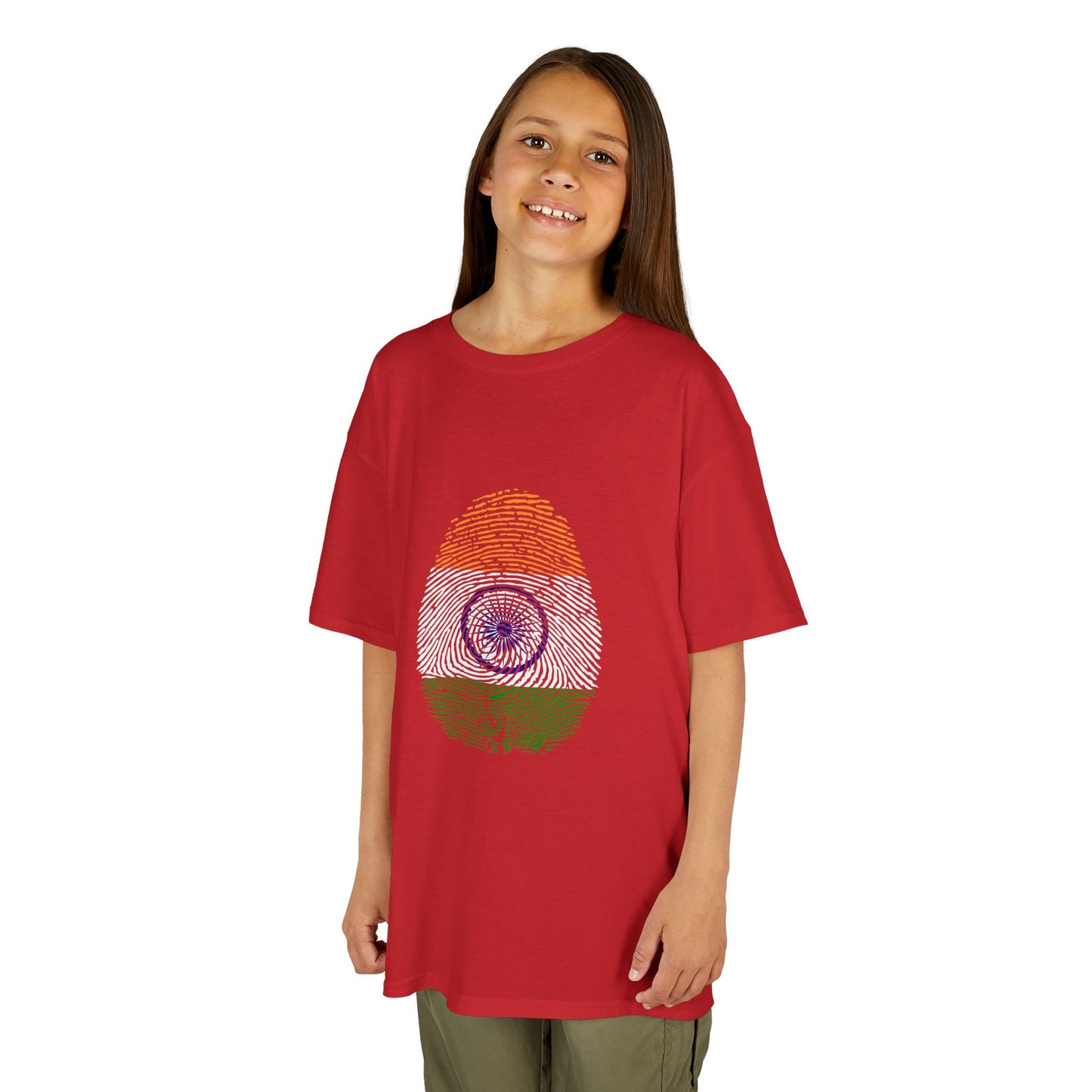INDIA Fingerprint flag Soccer World Cup Fan T-Shirt (KIDS - UNISEX)