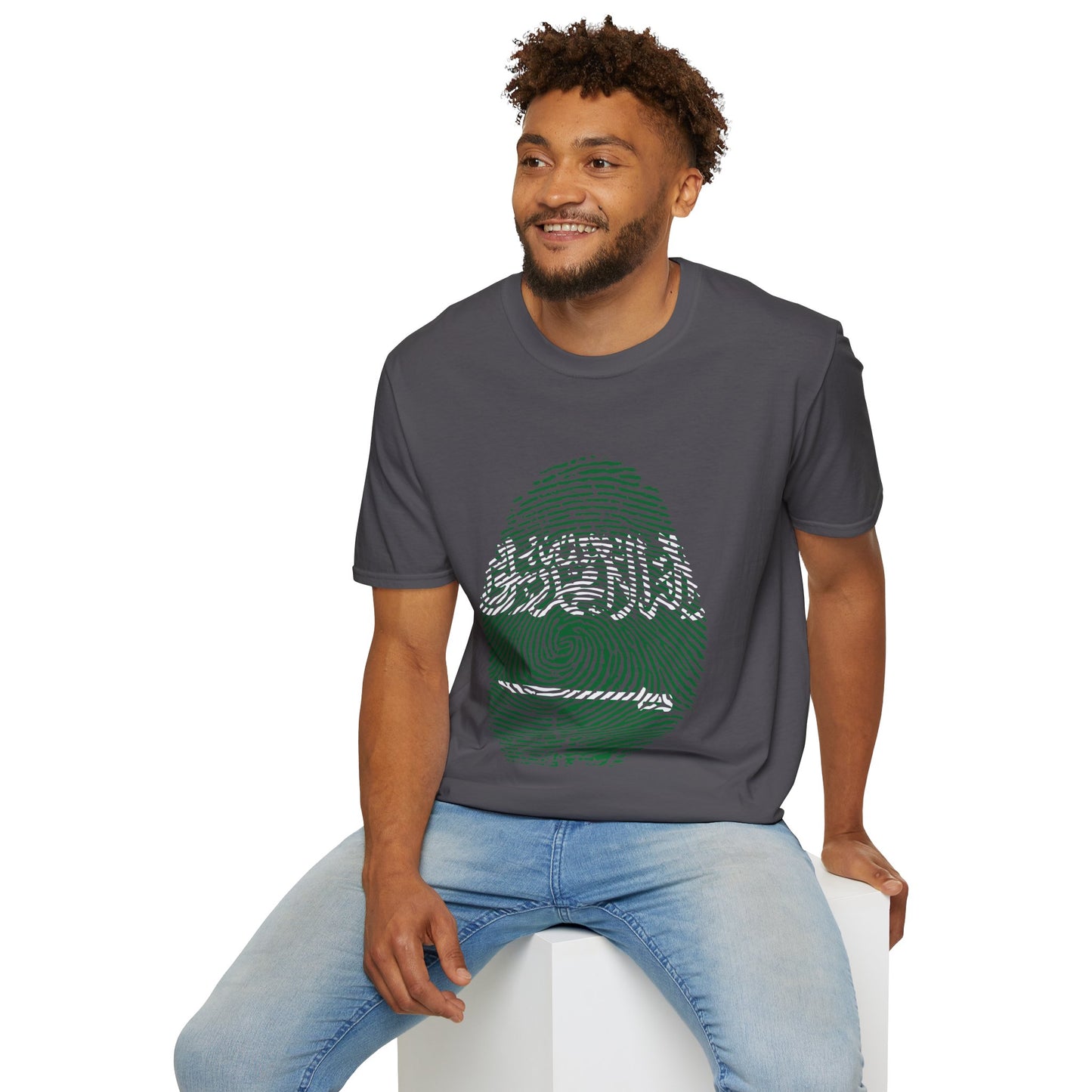 SAUDI ARABIA Fingerprint flag Soccer World Cup Fan T-Shirt (MEN)