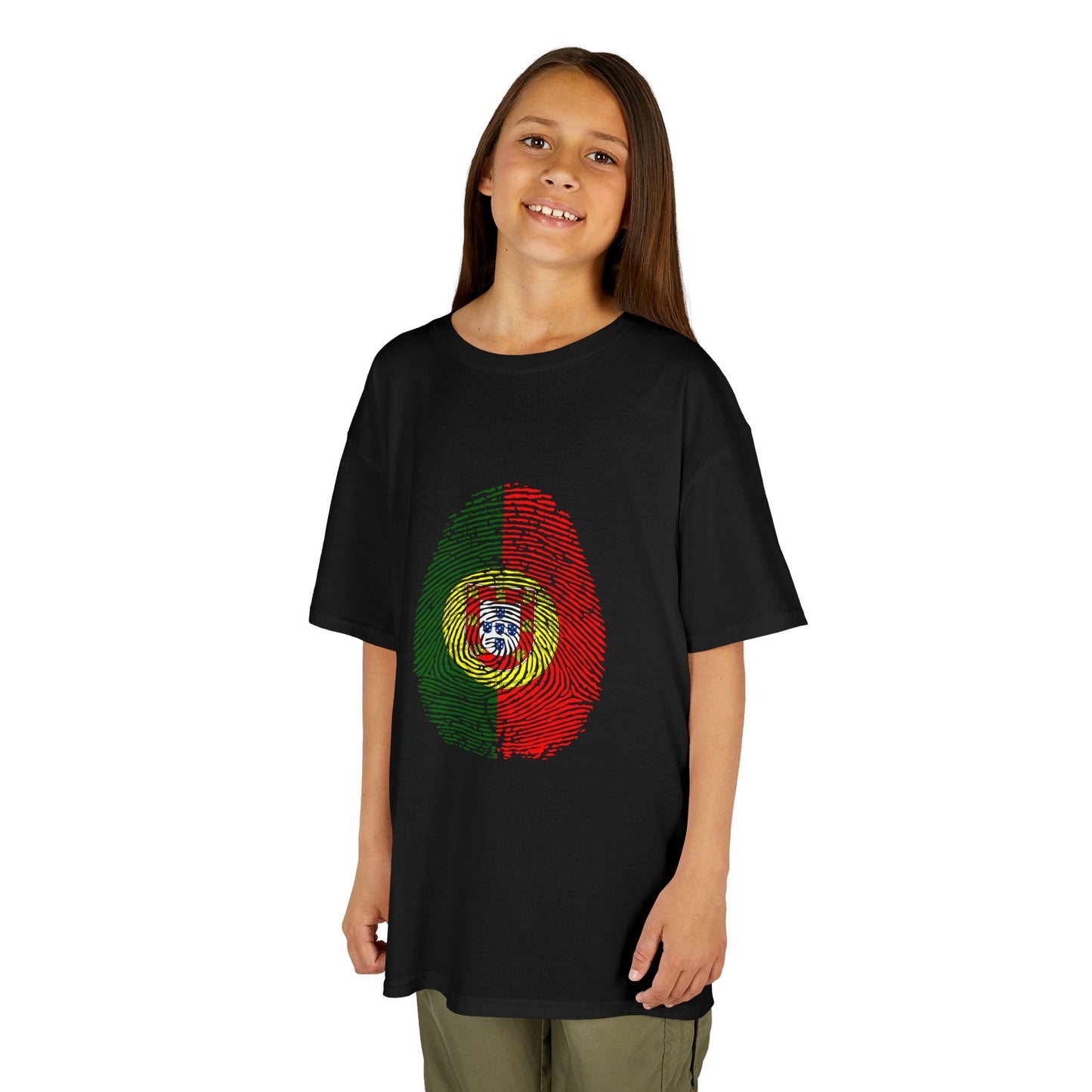 PORTUGAL Fingerprint flag Soccer World Cup Fan T-Shirt (KIDS - UNISEX)
