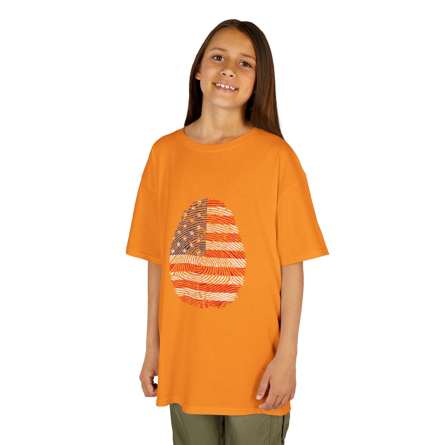 USA Fingerprint flag Soccer World Cup Fan T-Shirt (KIDS - UNISEX)