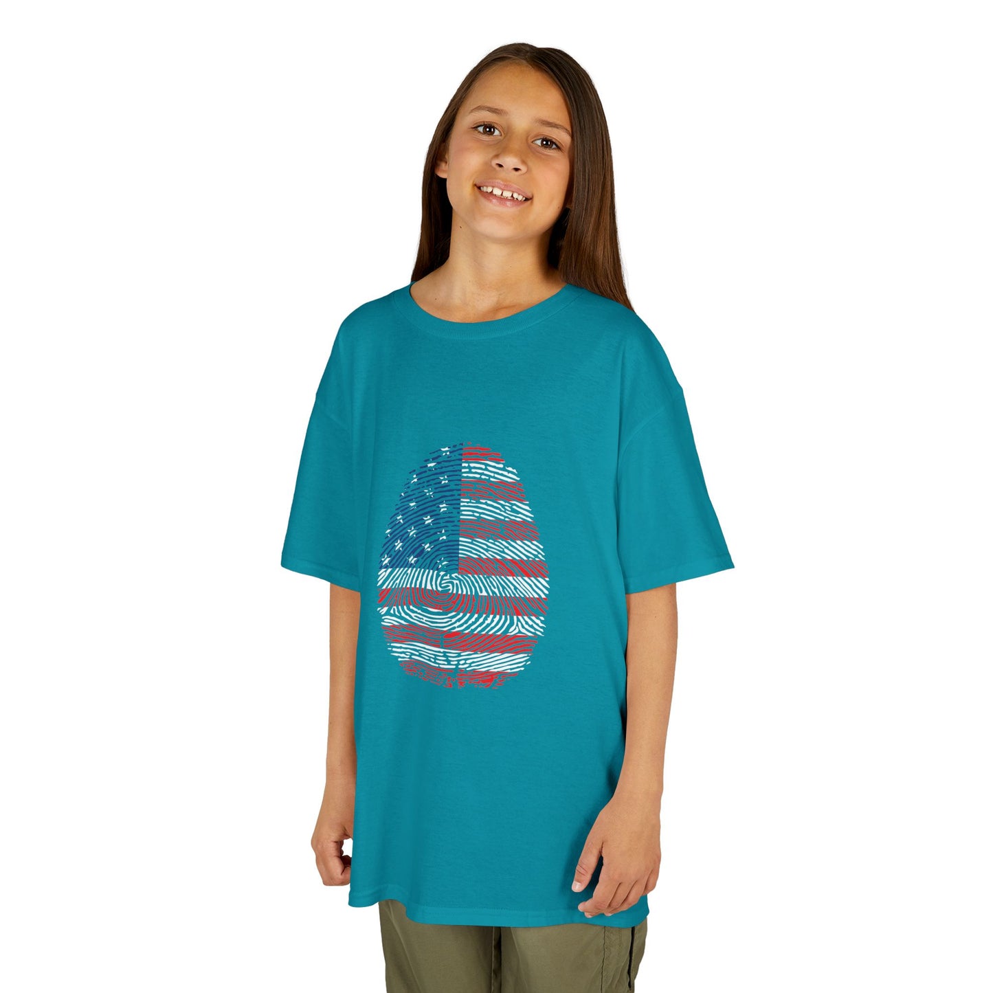 USA Fingerprint flag Soccer World Cup Fan T-Shirt (KIDS - UNISEX)