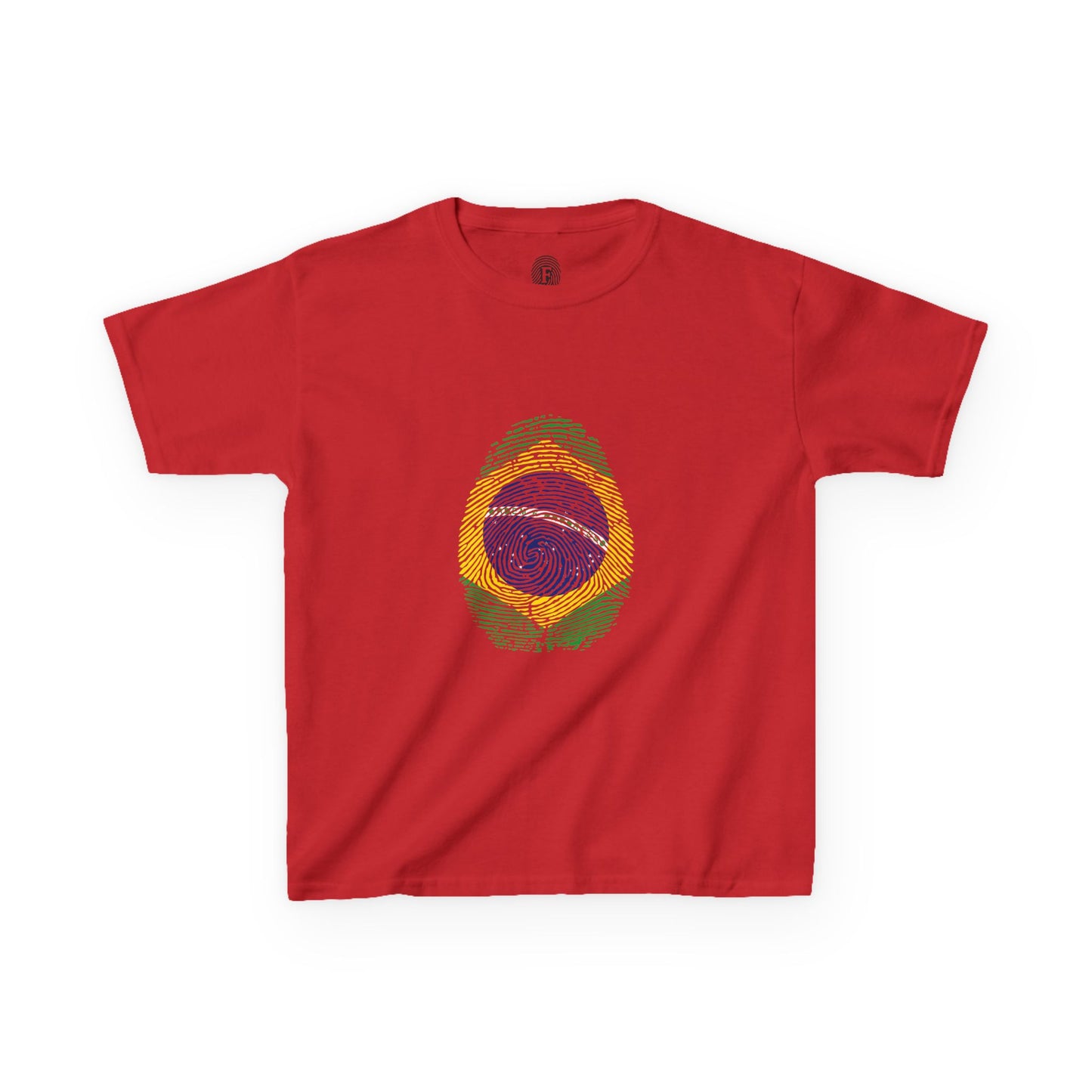 BRAZIL Fingerprint flag Soccer World Cup Fan T-Shirt (KIDS - UNISEX)