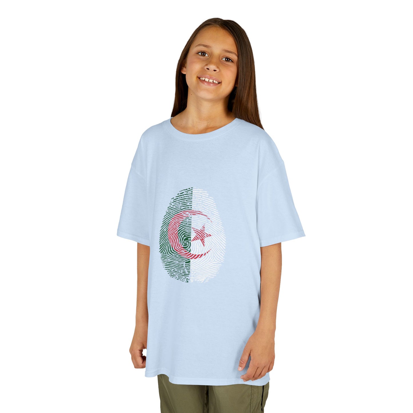ALGERIA Fingerprint flag Soccer World Cup Fan T-Shirt (KIDS - UNISEX)