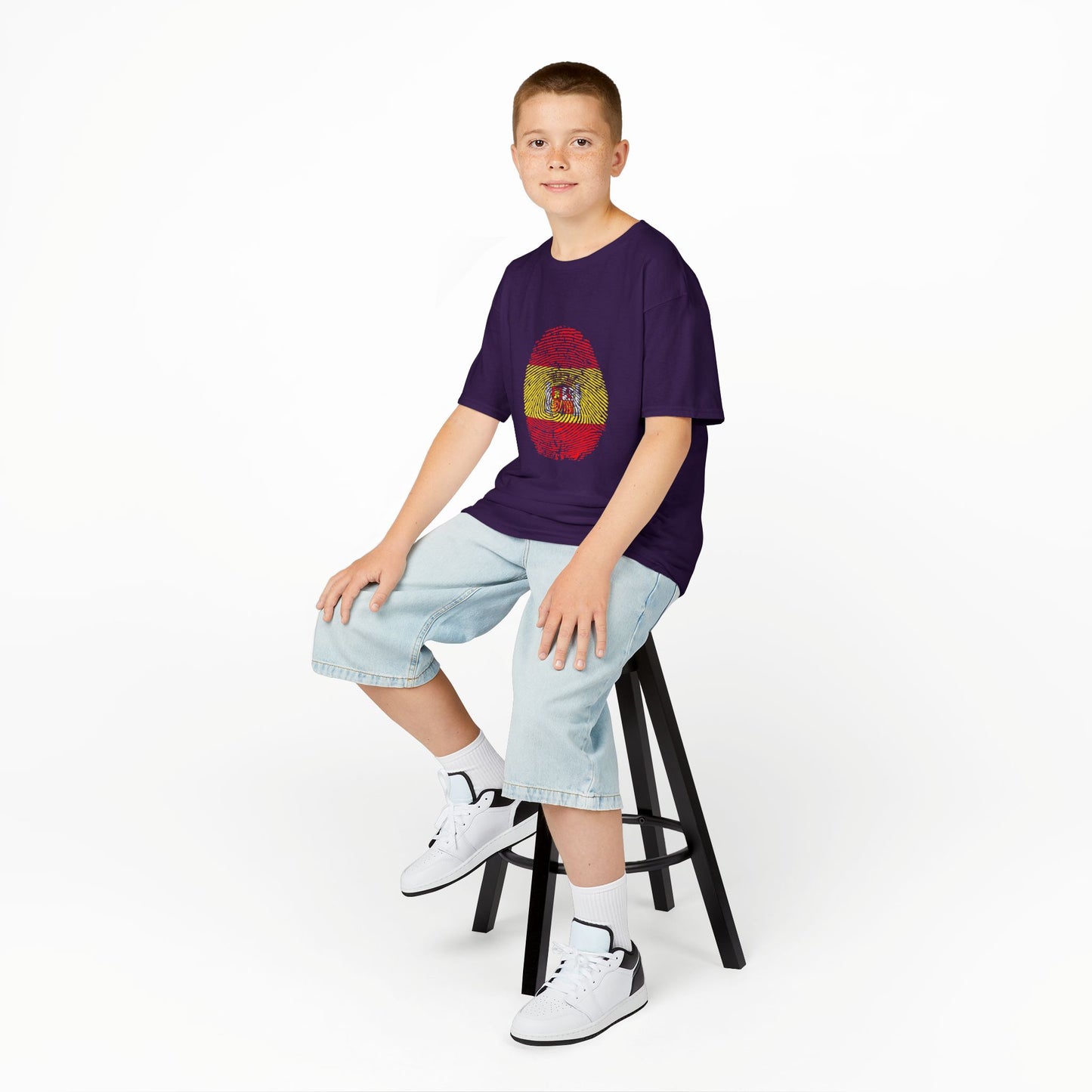 SPAIN Fingerprint flag Soccer World Cup Fan T-Shirt (KIDS - UNISEX)