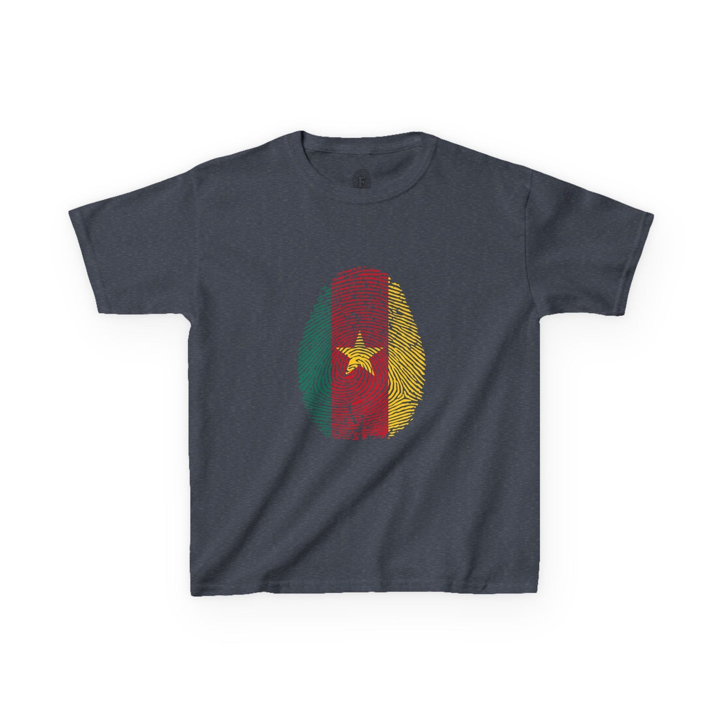 CAMEROON Fingerprint flag Soccer World Cup Fan T-Shirt (KIDS - UNISEX)