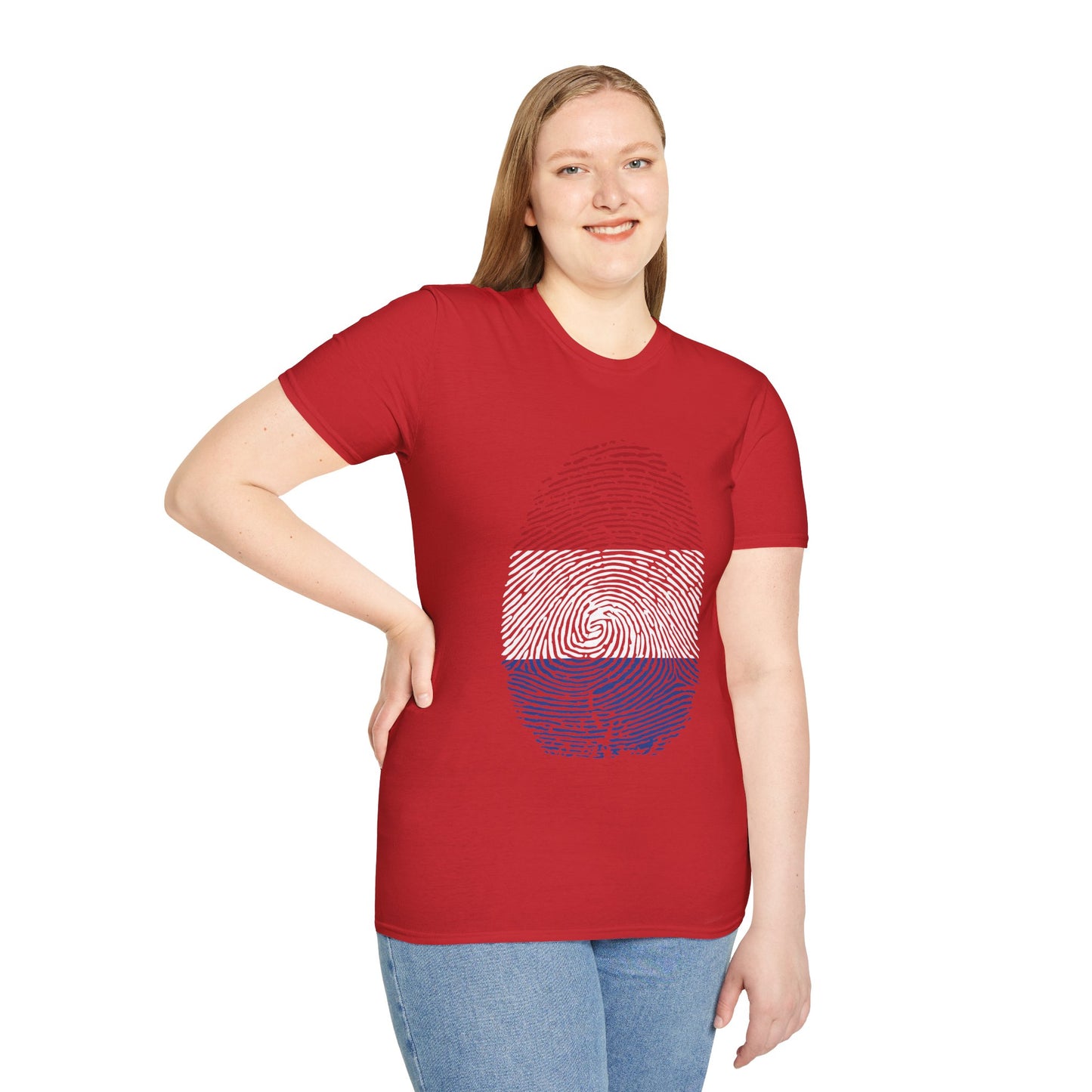 NETHERLAND Fingerprint flag Soccer World Cup Fan T-Shirt (WOMEN)