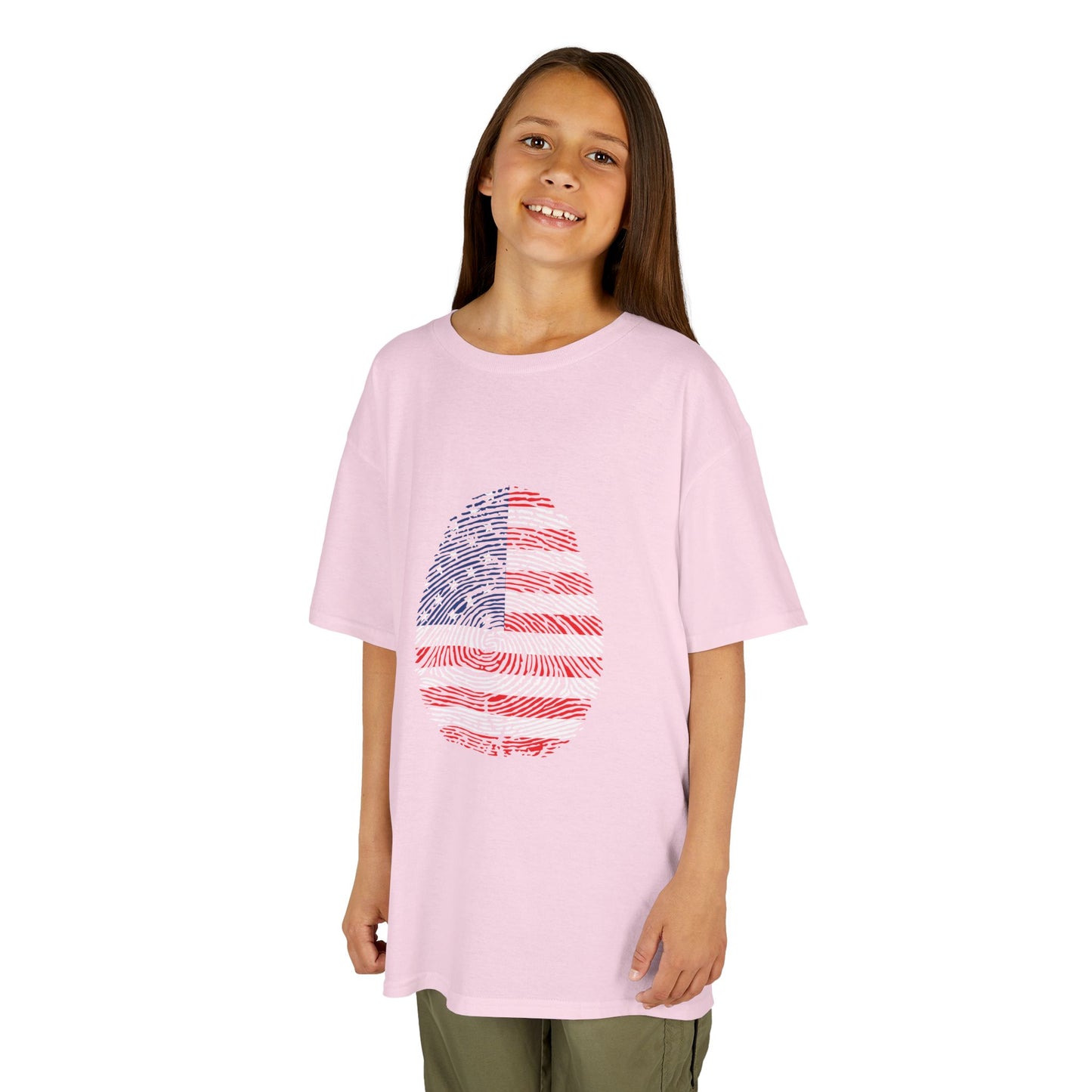 USA Fingerprint flag Soccer World Cup Fan T-Shirt (KIDS - UNISEX)