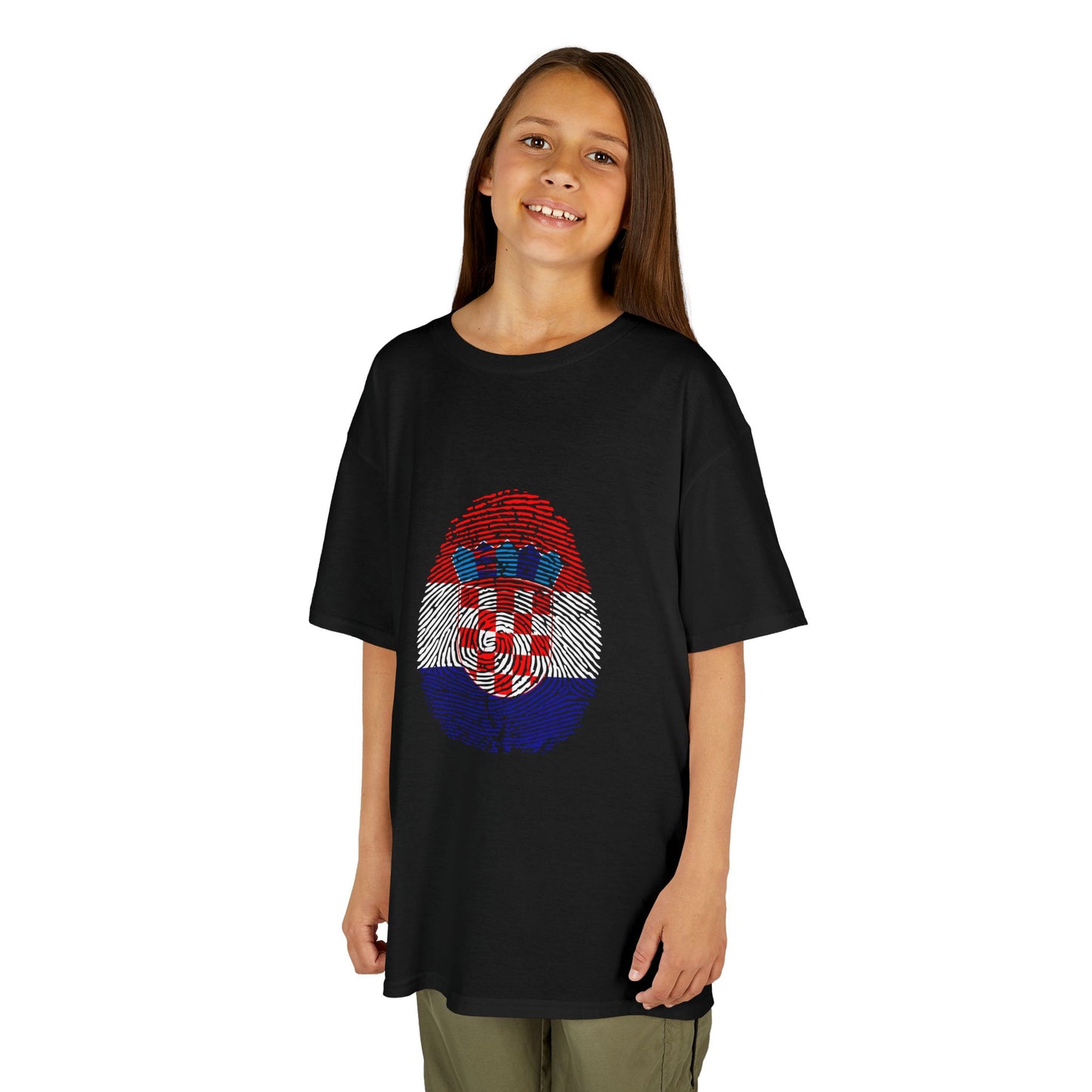 CROATIA Fingerprint flag Soccer World Cup Fan T-Shirt (KIDS - UNISEX)