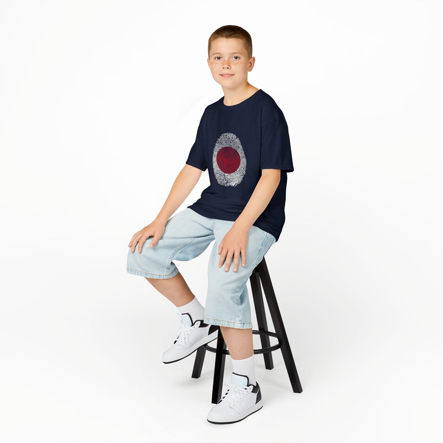 JAPAN Fingerprint flag Soccer World Cup Fan T-Shirt (KIDS - UNISEX)