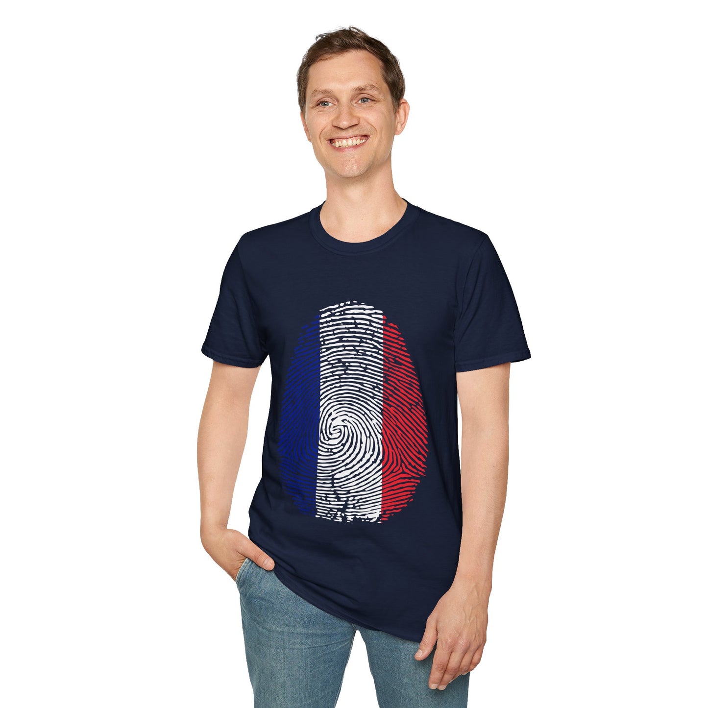 FRANCE Fingerprint flag Soccer World Cup Fan T-Shirt (MEN)