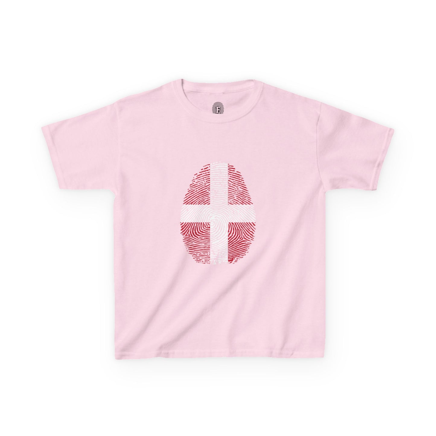 DENMARK Fingerprint flag Soccer World Cup Fan T-Shirt (KIDS - UNISEX)