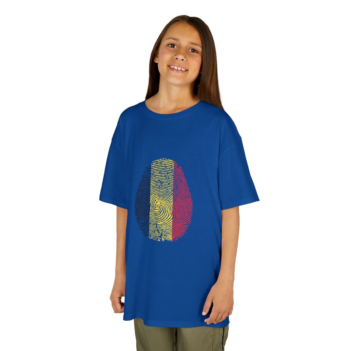 BELGIUM Fingerprint flag Soccer World Cup Fan T-Shirt (KIDS - UNISEX)