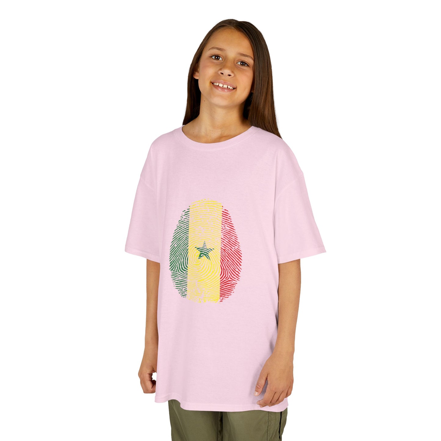 SENEGAL Fingerprint flag Soccer World Cup Fan T-Shirt (KIDS - UNISEX)