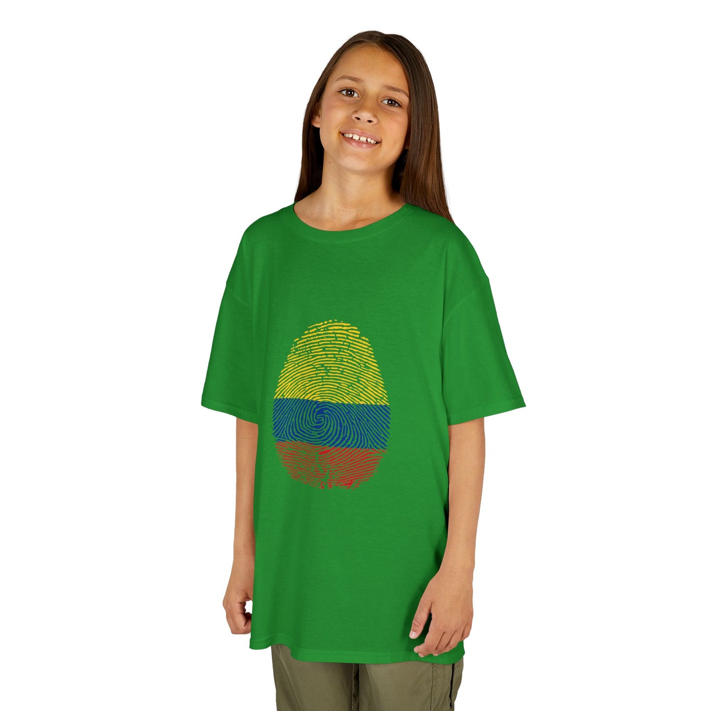 COLOMBIA Fingerprint flag Soccer World Cup Fan T-Shirt (KIDS - UNISEX)