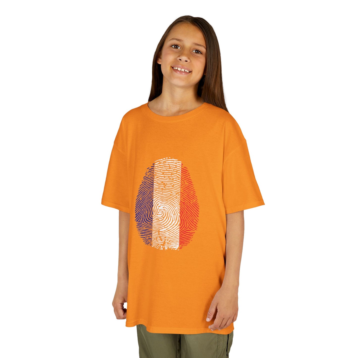 FRANCE Fingerprint flag Soccer World Cup Fan T-Shirt (KIDS - UNISEX)