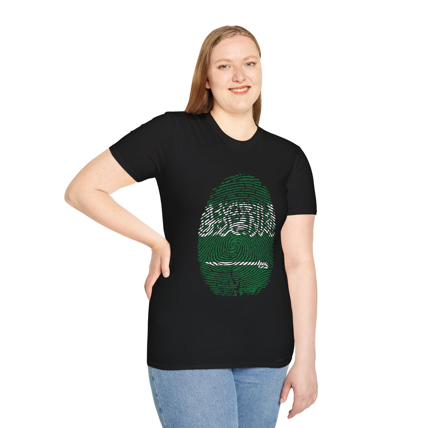 SAUDI ARABIA Fingerprint flag Soccer World Cup Fan T-Shirt (WOMEN)