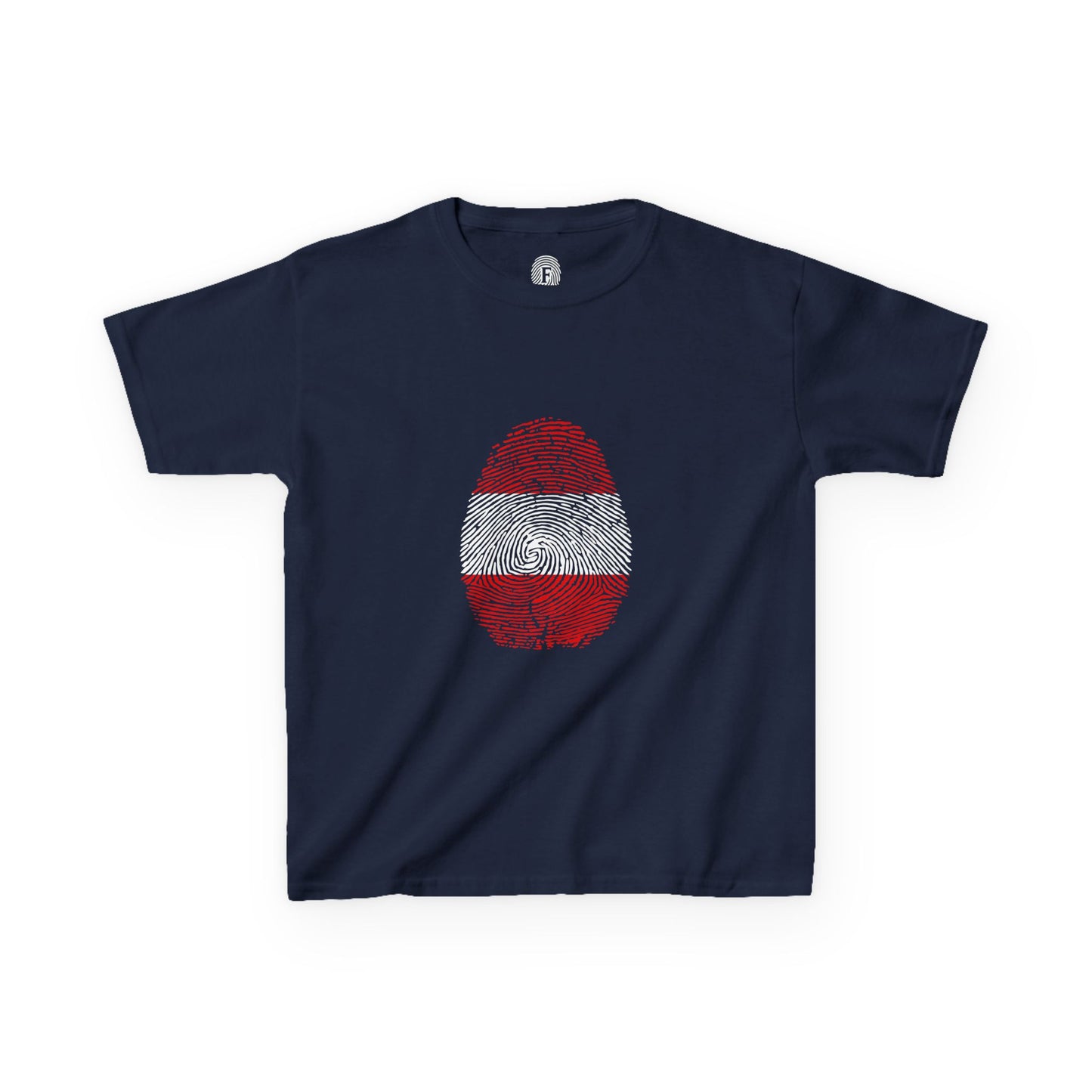 AUSTRIA Fingerprint flag Soccer World Cup Fan T-Shirt (KIDS - UNISEX)