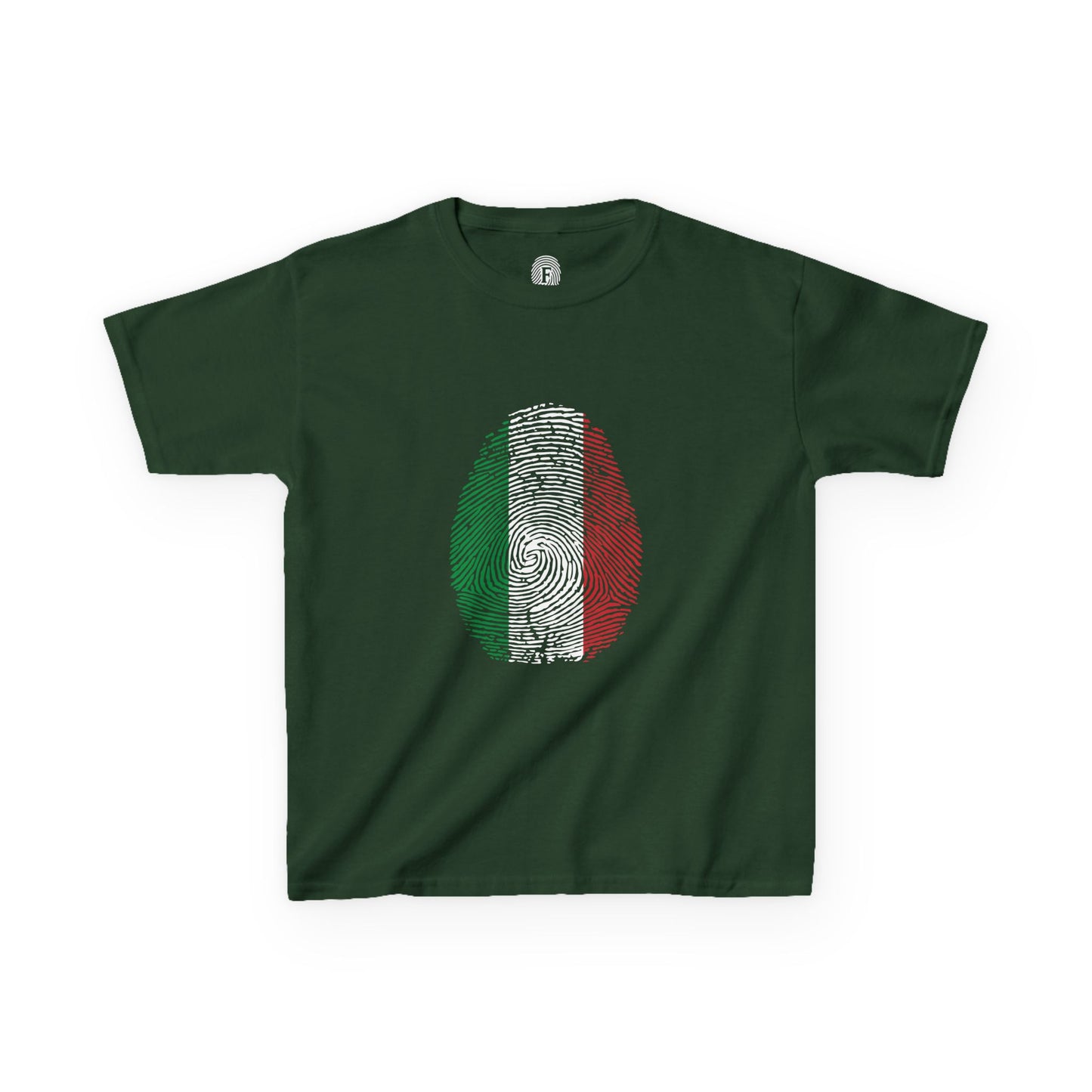 ITALY Fingerprint flag Soccer World Cup Fan T-Shirt (KIDS - UNISEX)
