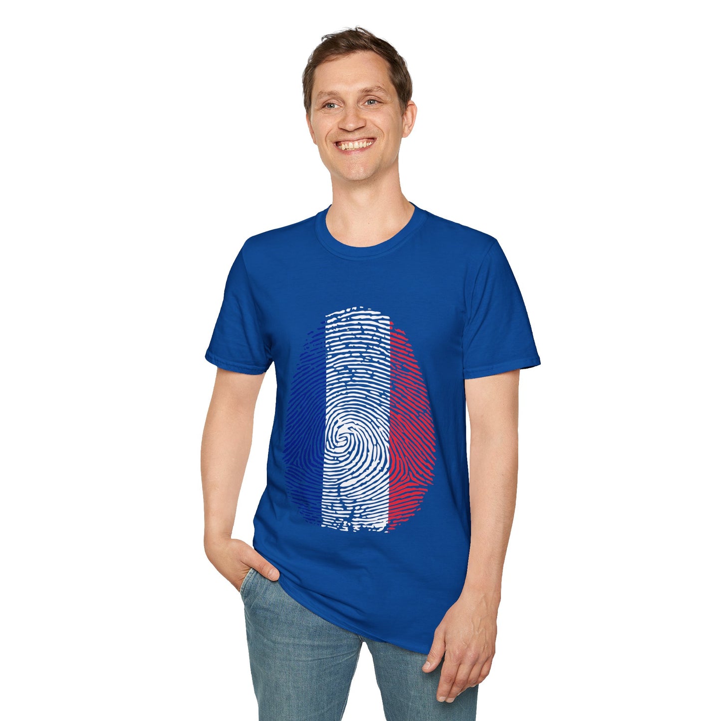 FRANCE Fingerprint flag Soccer World Cup Fan T-Shirt (MEN)