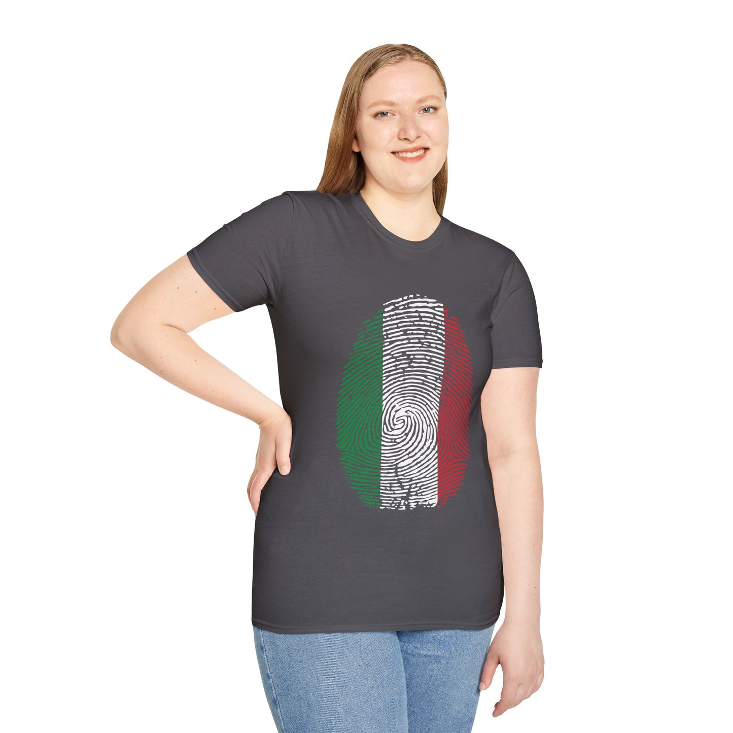 ITALY Fingerprint flag Soccer World Cup Fan T-Shirt (WOMEN)