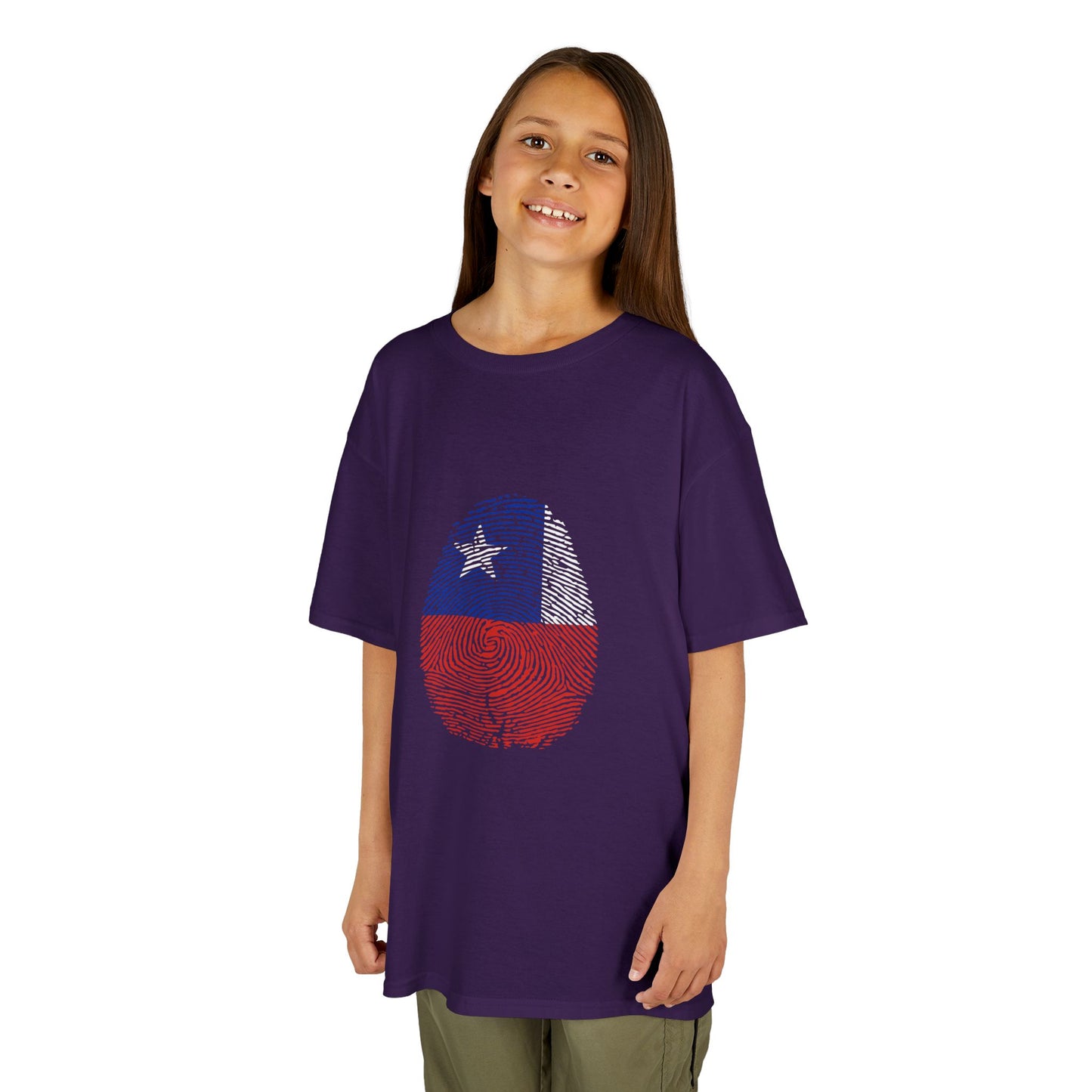 CHILE Fingerprint flag Soccer World Cup Fan T-Shirt (KIDS - UNISEX)