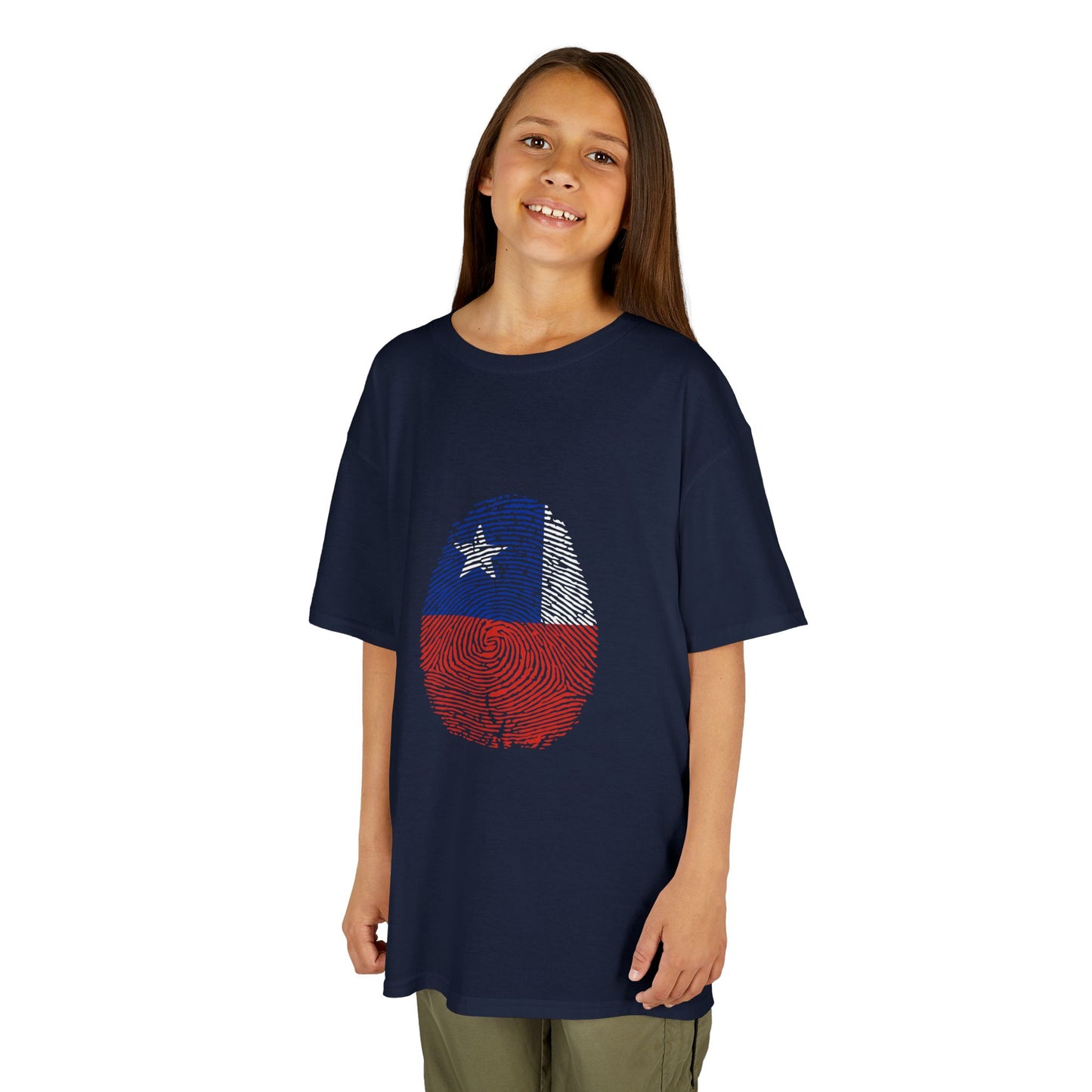 CHILE Fingerprint flag Soccer World Cup Fan T-Shirt (KIDS - UNISEX)