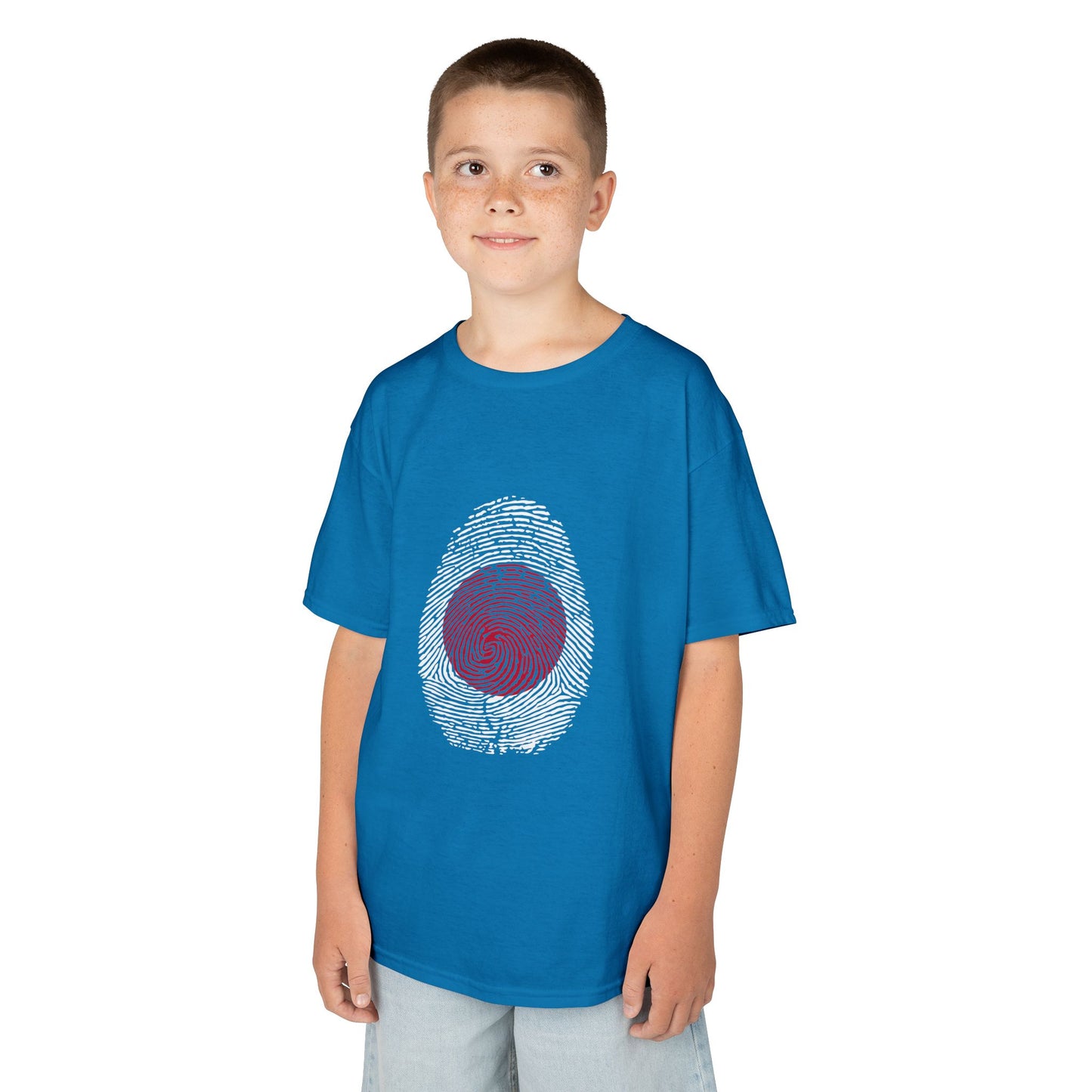 JAPAN Fingerprint flag Soccer World Cup Fan T-Shirt (KIDS - UNISEX)