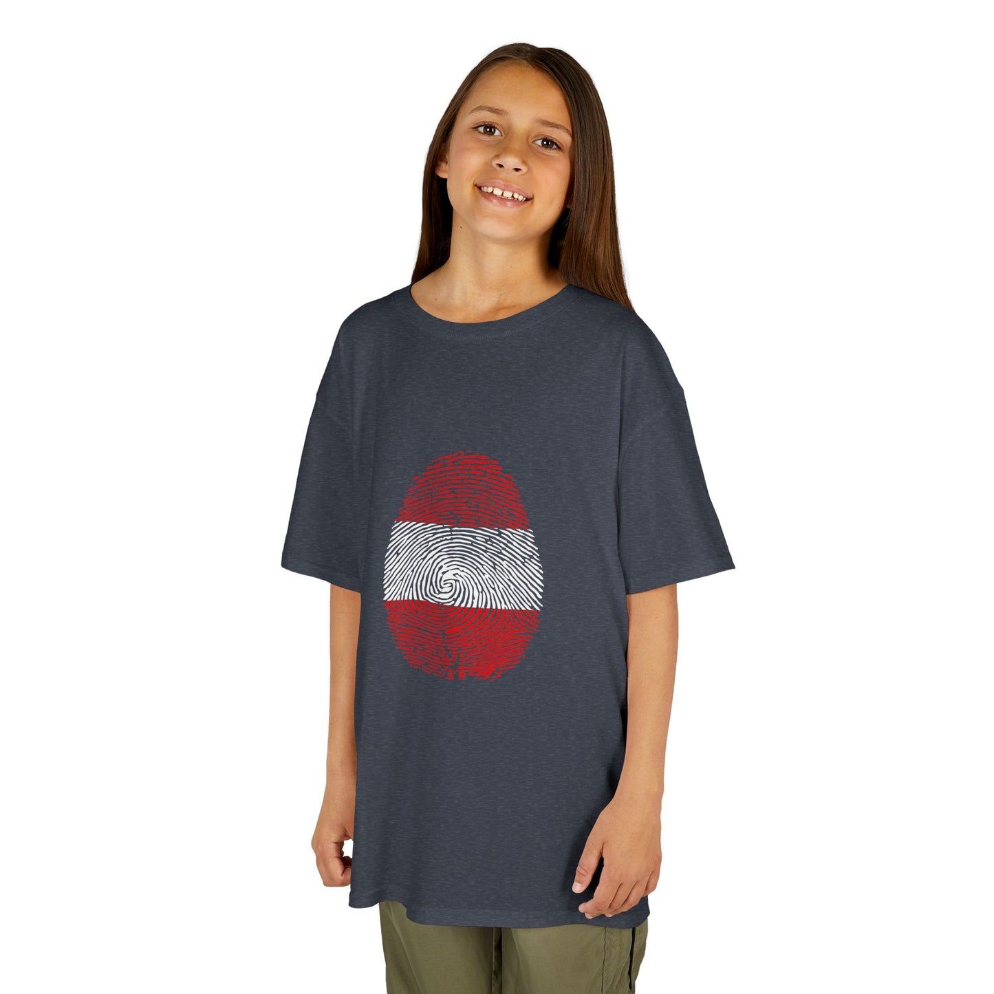 AUSTRIA Fingerprint flag Soccer World Cup Fan T-Shirt (KIDS - UNISEX)