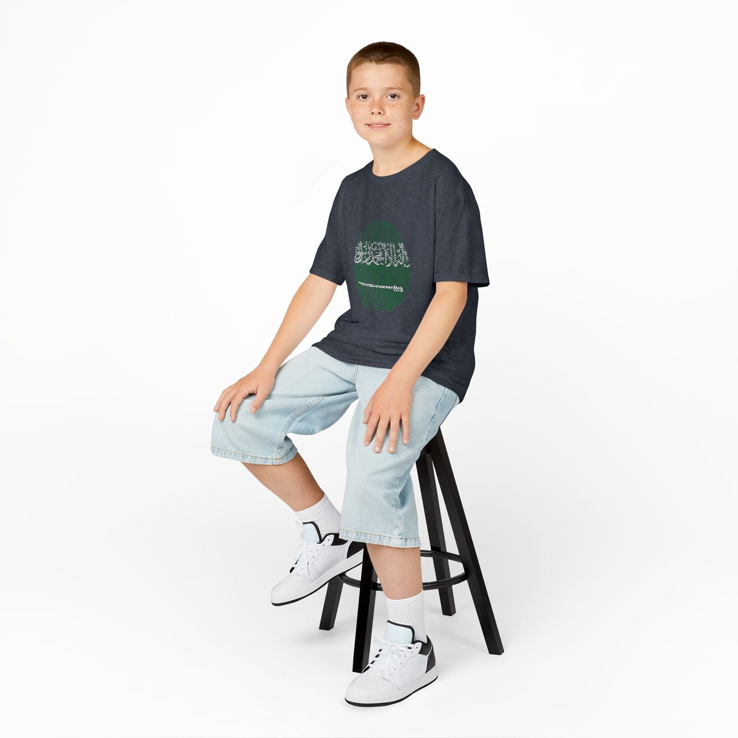 SAUDI ARABIA Fingerprint flag Soccer World Cup Fan T-Shirt (KIDS - UNISEX)