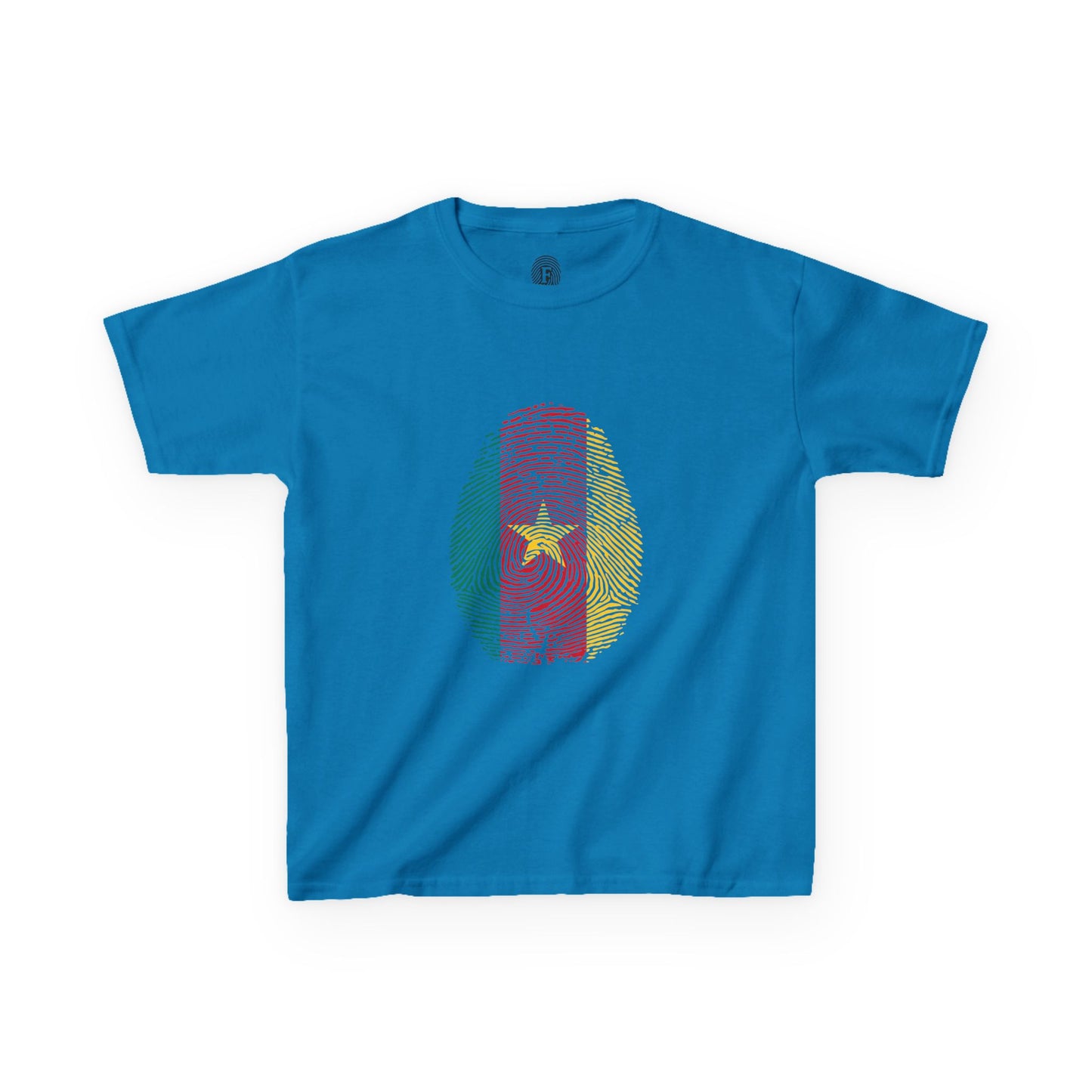 CAMEROON Fingerprint flag Soccer World Cup Fan T-Shirt (KIDS - UNISEX)
