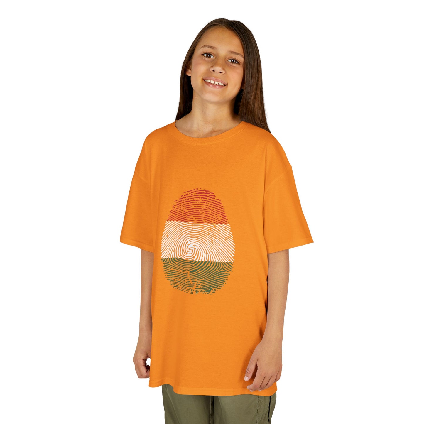 HUNGARY Fingerprint flag Soccer World Cup Fan T-Shirt (KIDS - UNISEX)
