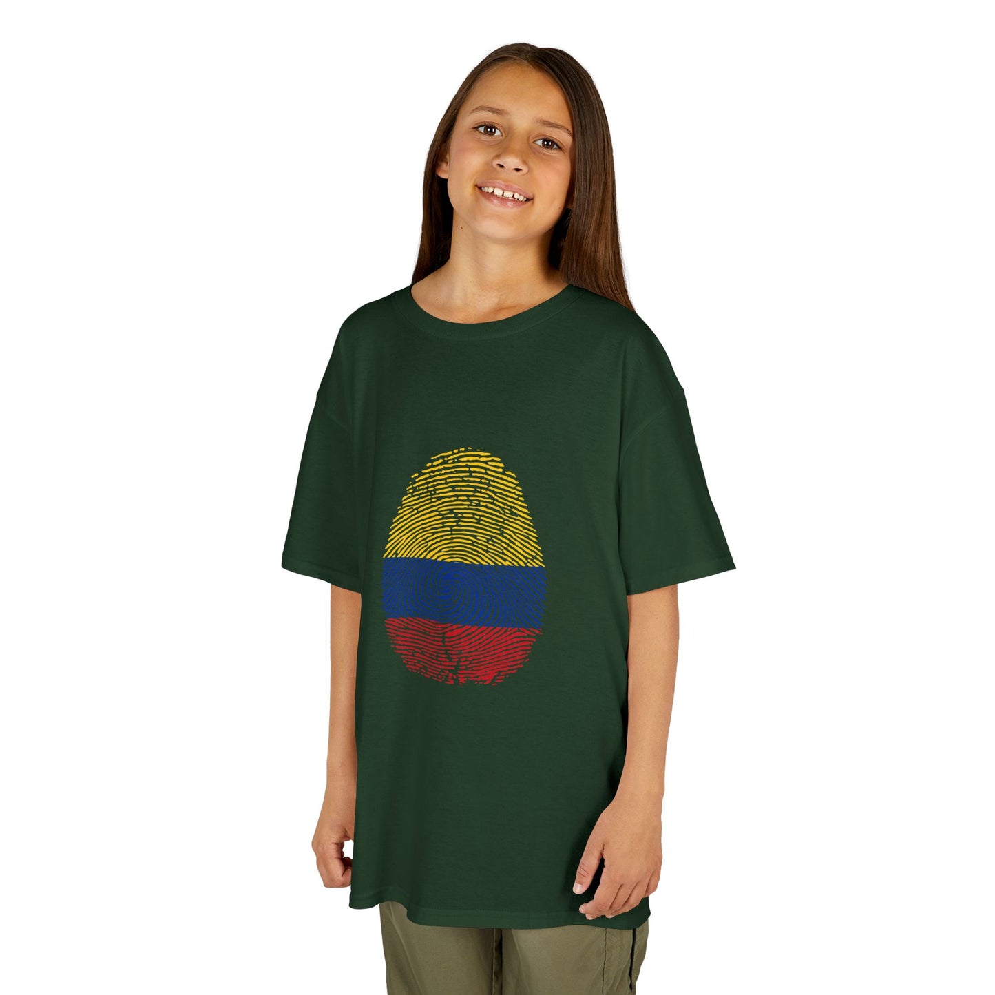 COLOMBIA Fingerprint flag Soccer World Cup Fan T-Shirt (KIDS - UNISEX)