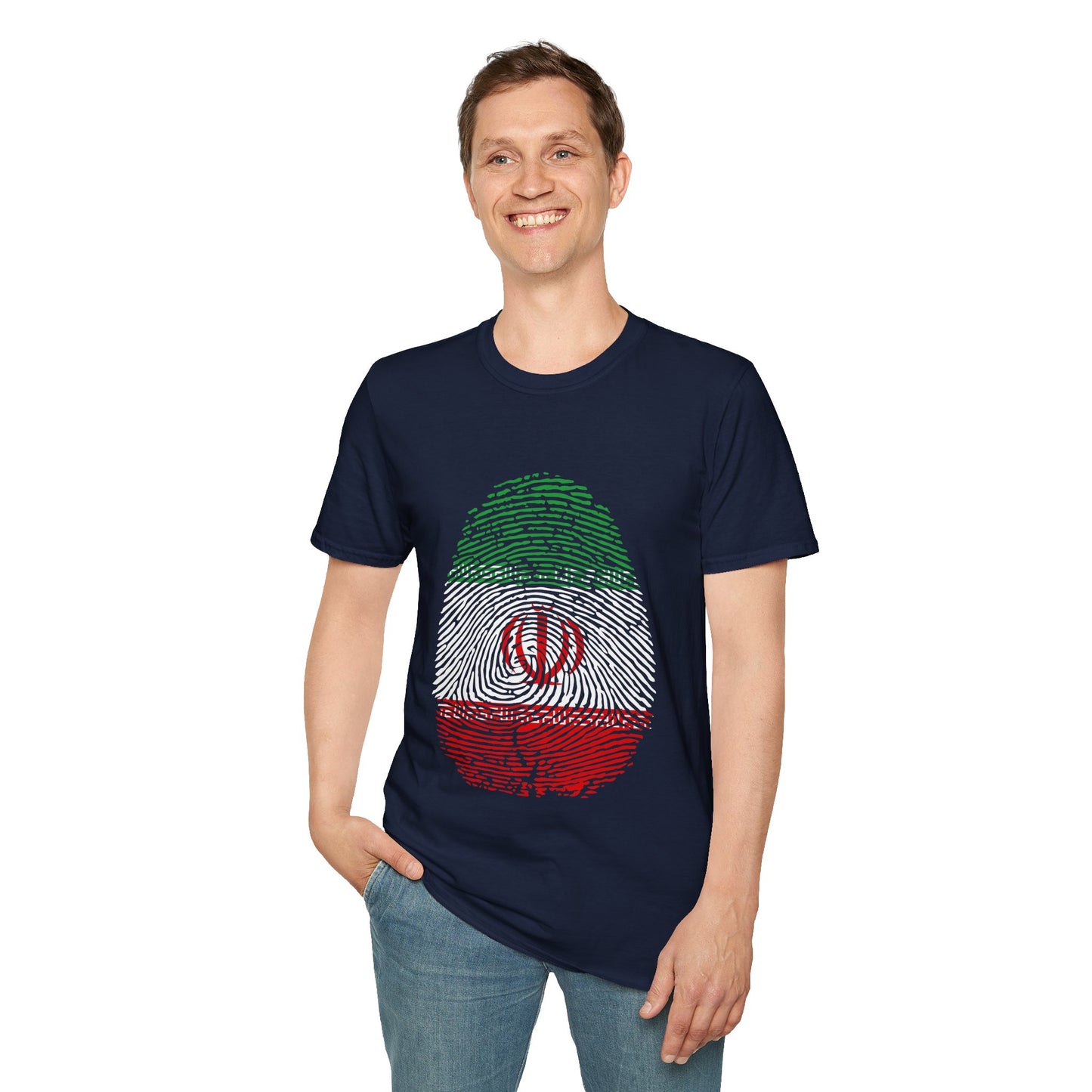 IRAN (I.R) Fingerprint flag Soccer World Cup Fan T-Shirt (MEN)