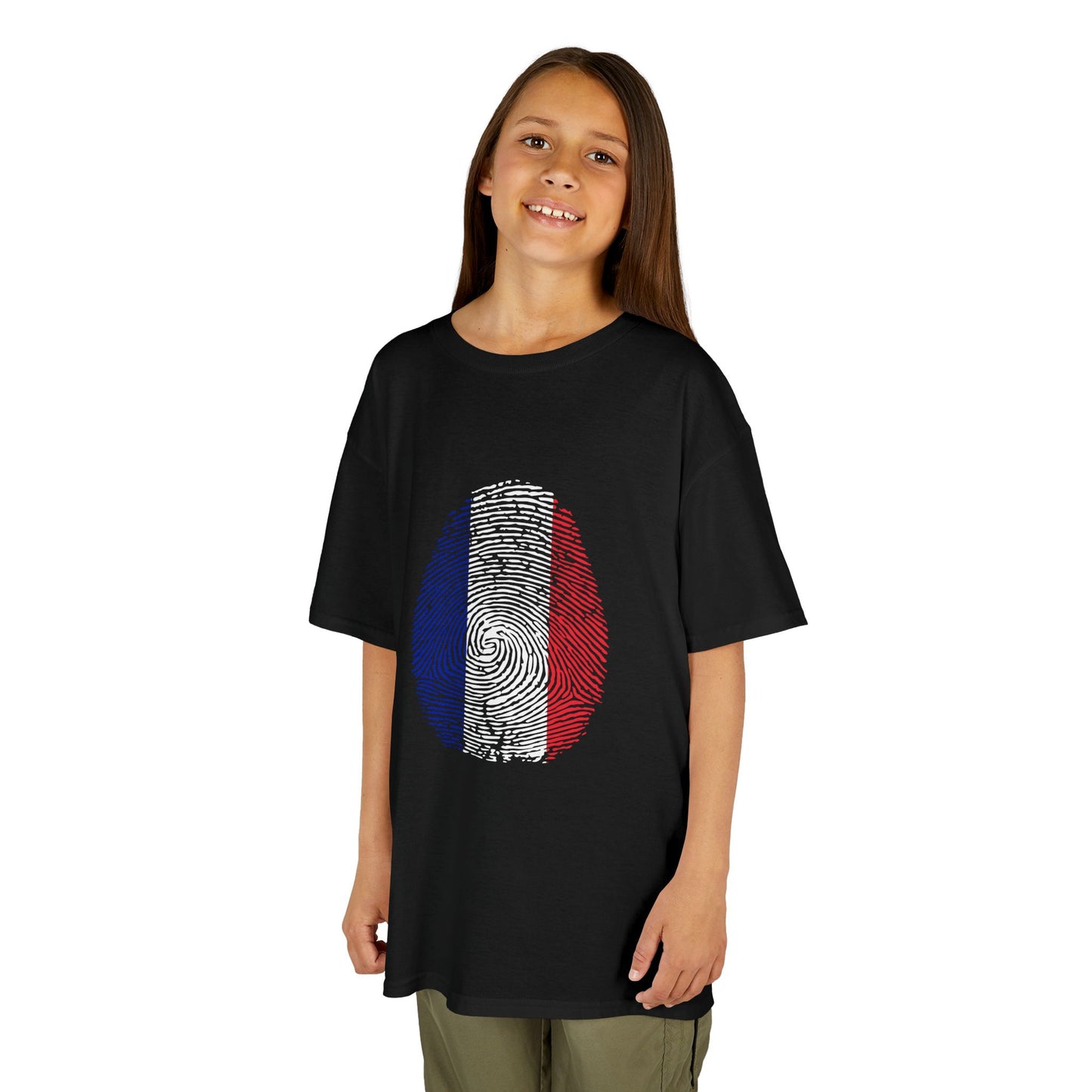 FRANCE Fingerprint flag Soccer World Cup Fan T-Shirt (KIDS - UNISEX)