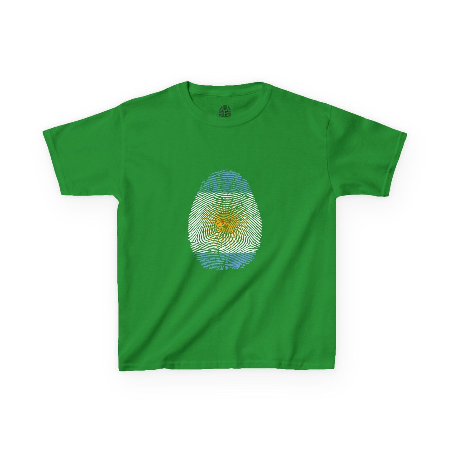 ARGENTINA Fingerprint flag Soccer World Cup Fan T-Shirt (KIDS - UNISEX)