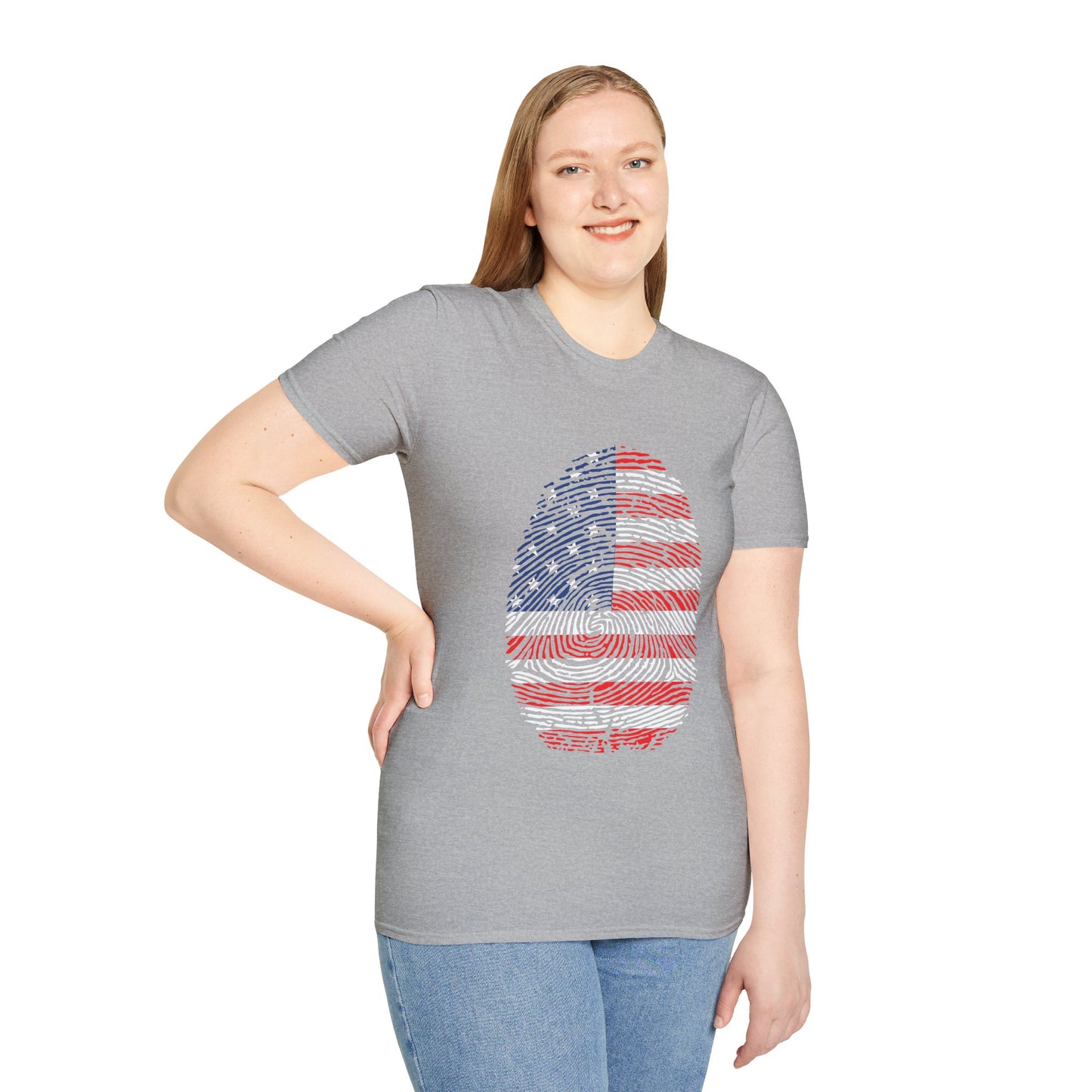 USA Fingerprint flag Soccer World Cup Fan T-Shirt (WOMEN)