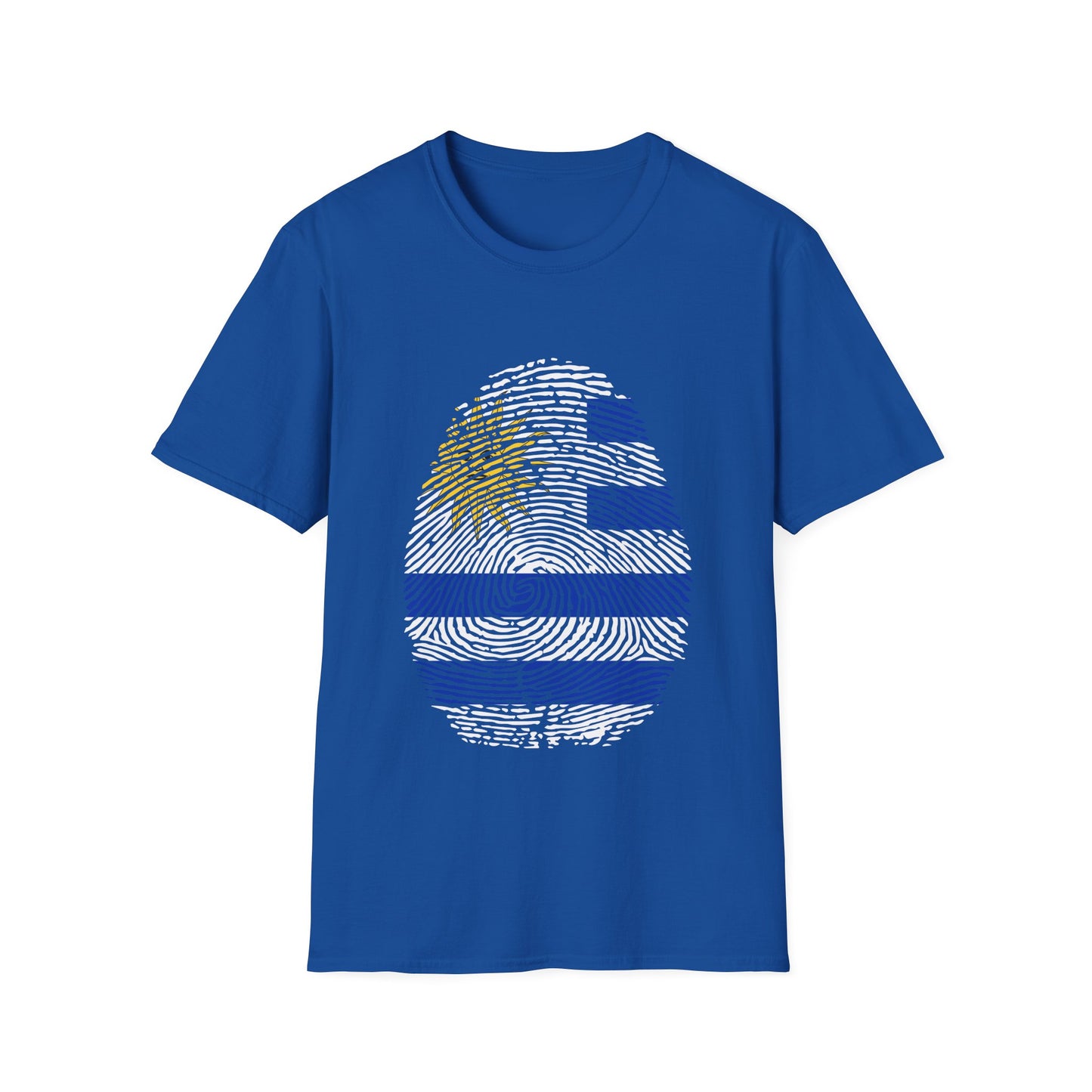 URUGUAY Fingerprint flag Soccer World Cup Fan T-Shirt (WOMEN)