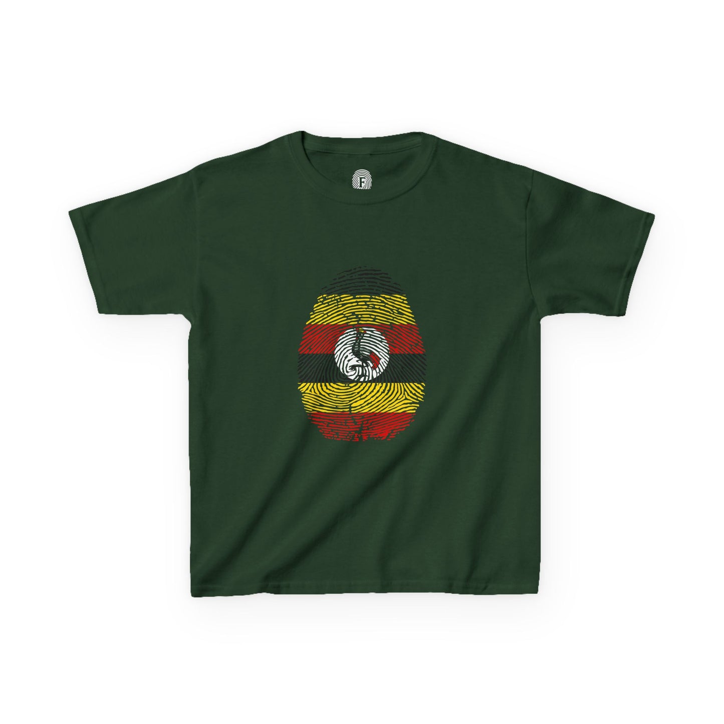 UGANDA Fingerprint flag Soccer World Cup Fan T-Shirt (KIDS - UNISEX)