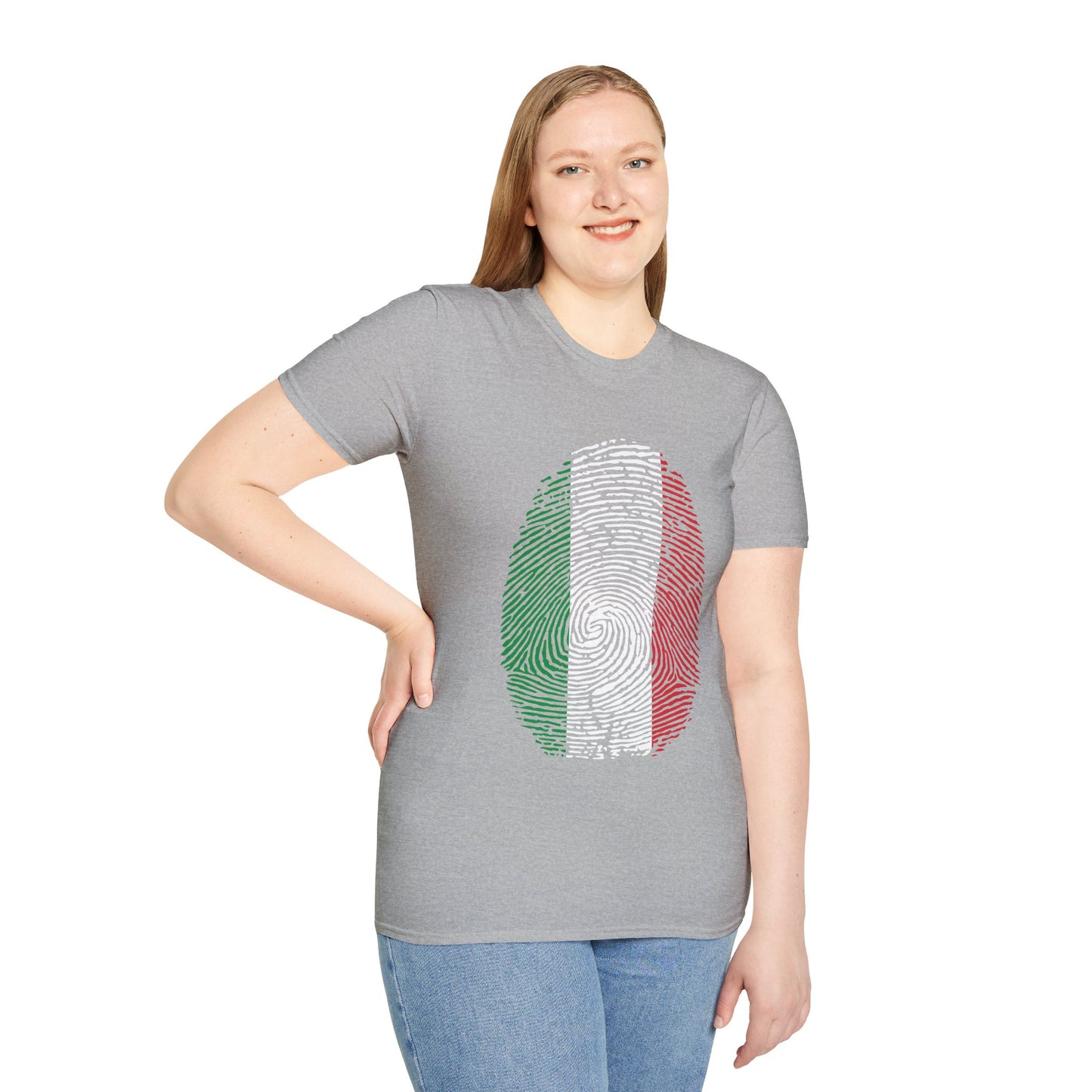 ITALY Fingerprint flag Soccer World Cup Fan T-Shirt (WOMEN)